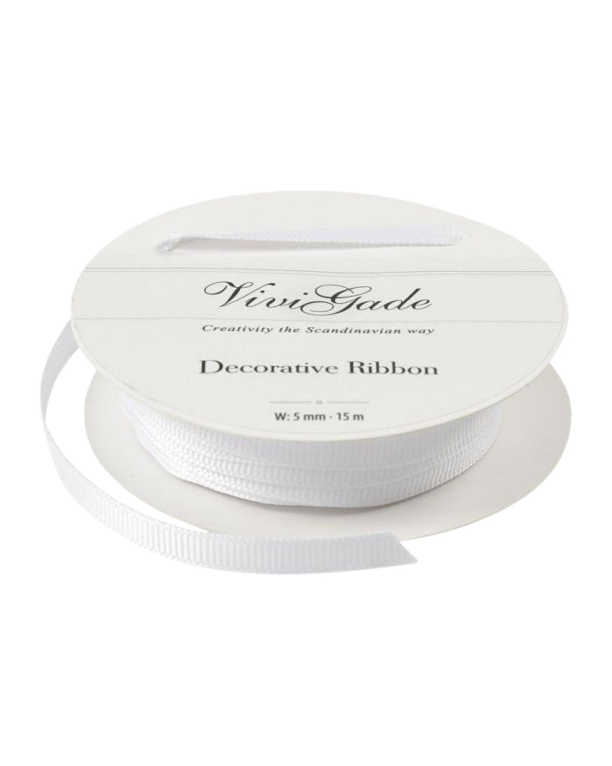 Grosgrainbånd, B: 6 mm, hvid, 15 m/ 1 rl.