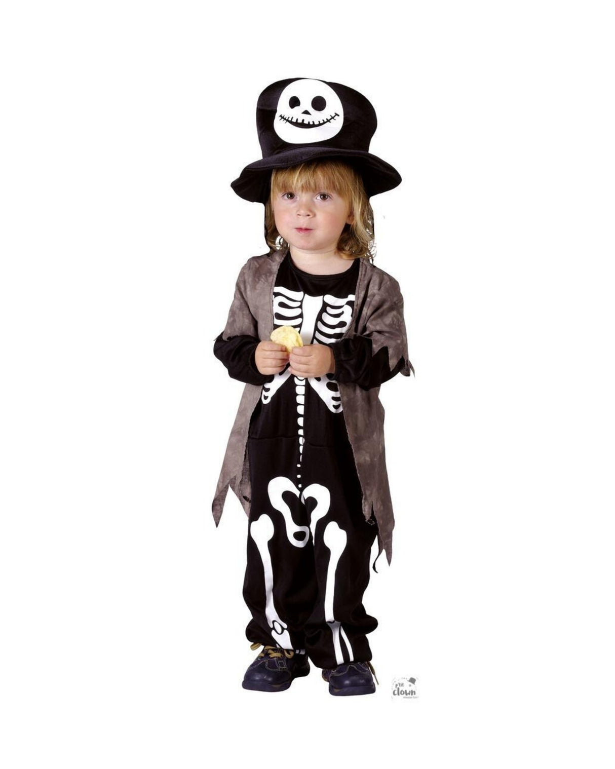 Skeleton costume - kids 2-3 år