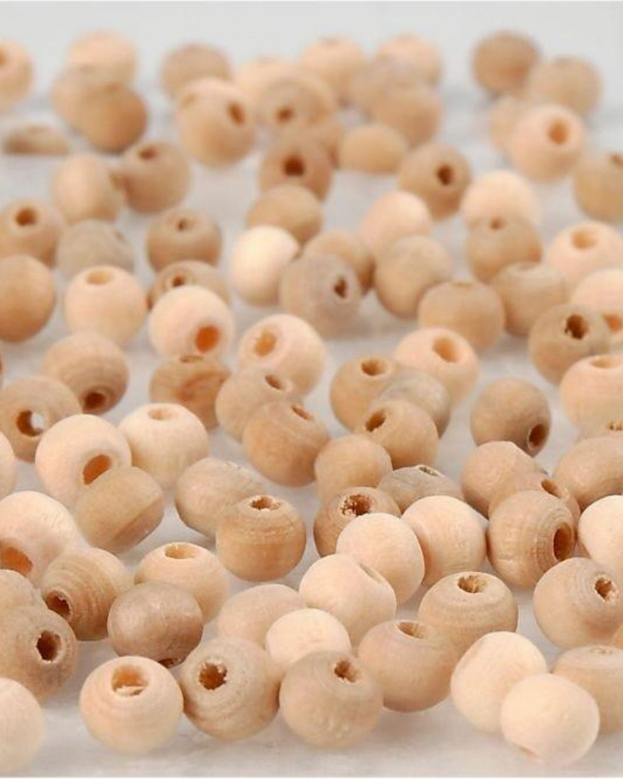 Wooden bead, diam. 5 mm, hole size 1.5 mm, 100 pcs./ 1 pk.