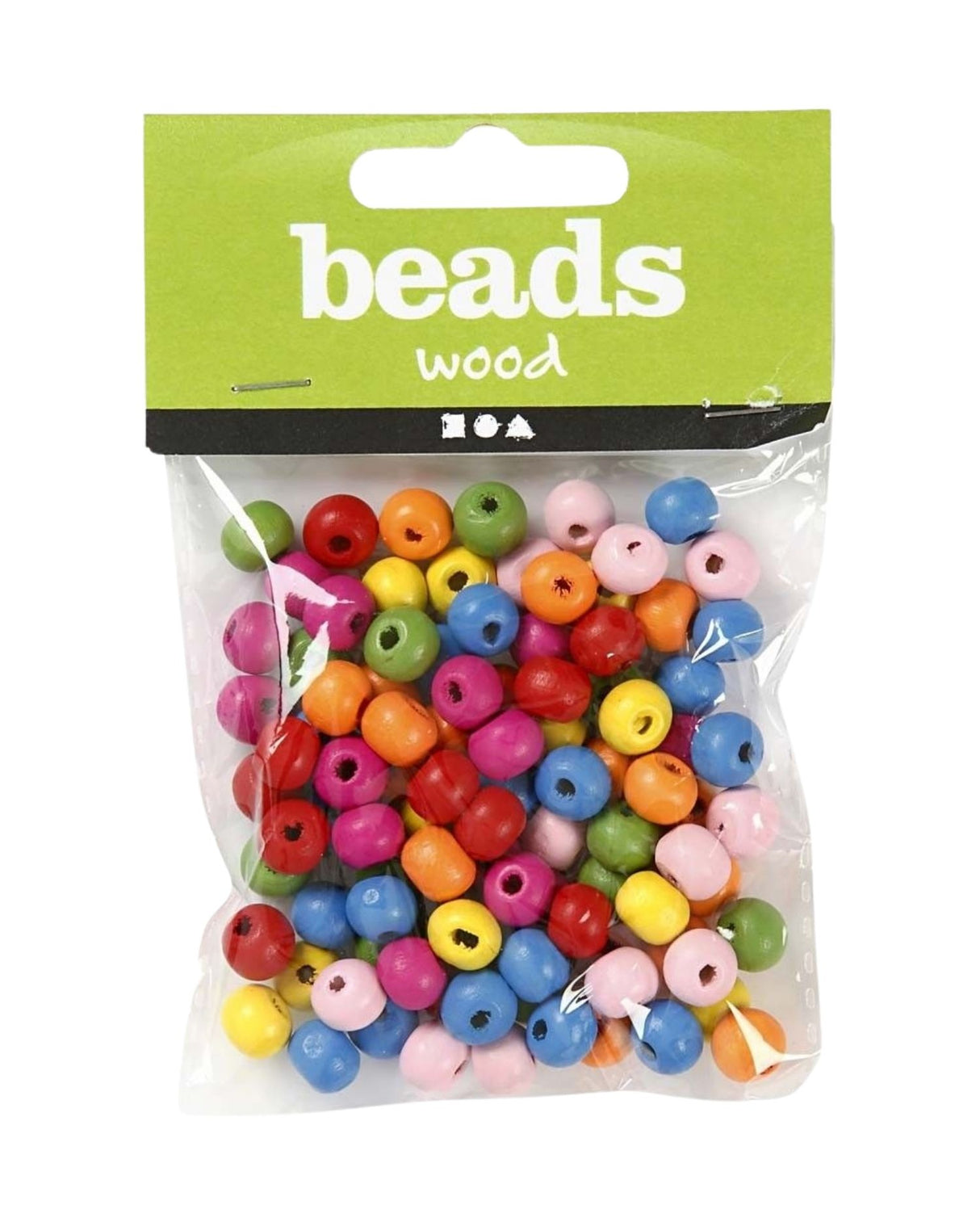 Træperlemix 8 mm ca. 90 as