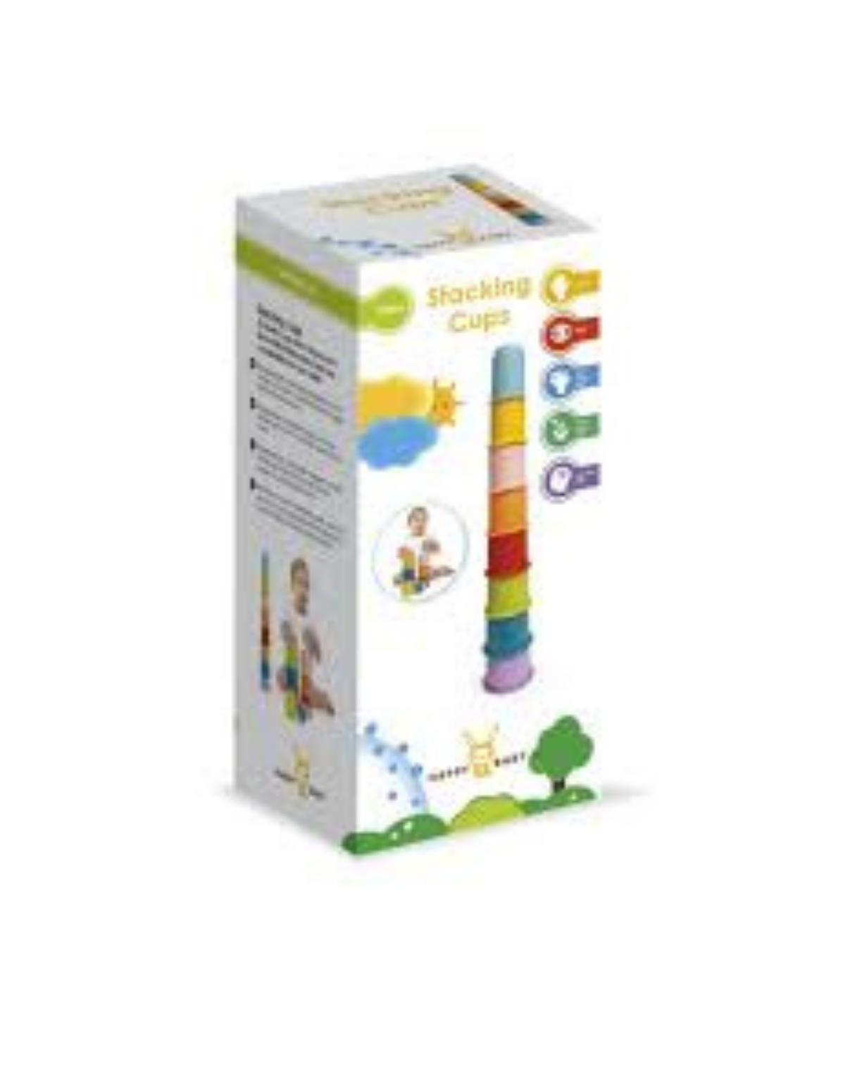 Happy Baby Regnbuefarvede Stablekopper 8 stk