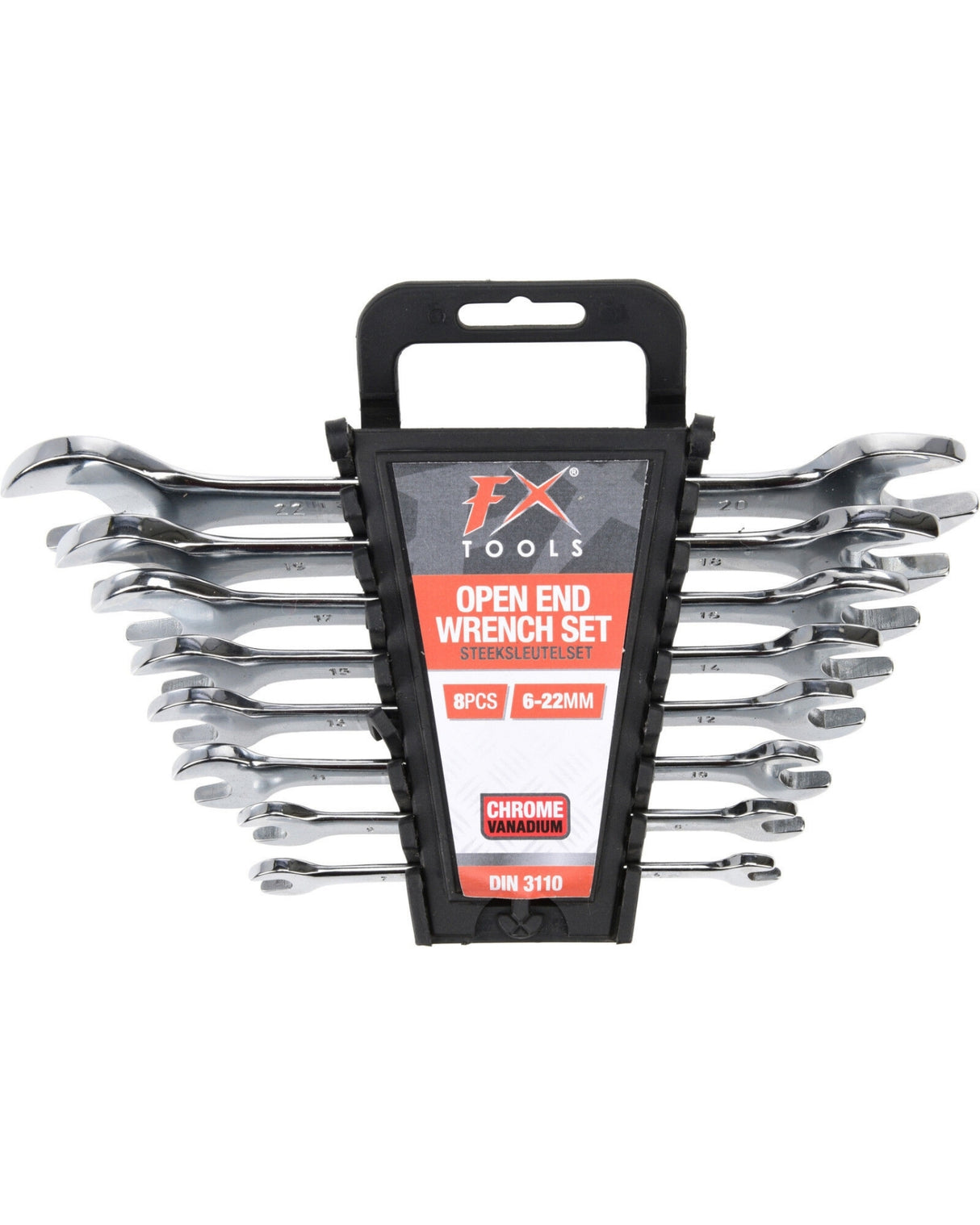 Open-end wrench set 8 pieces