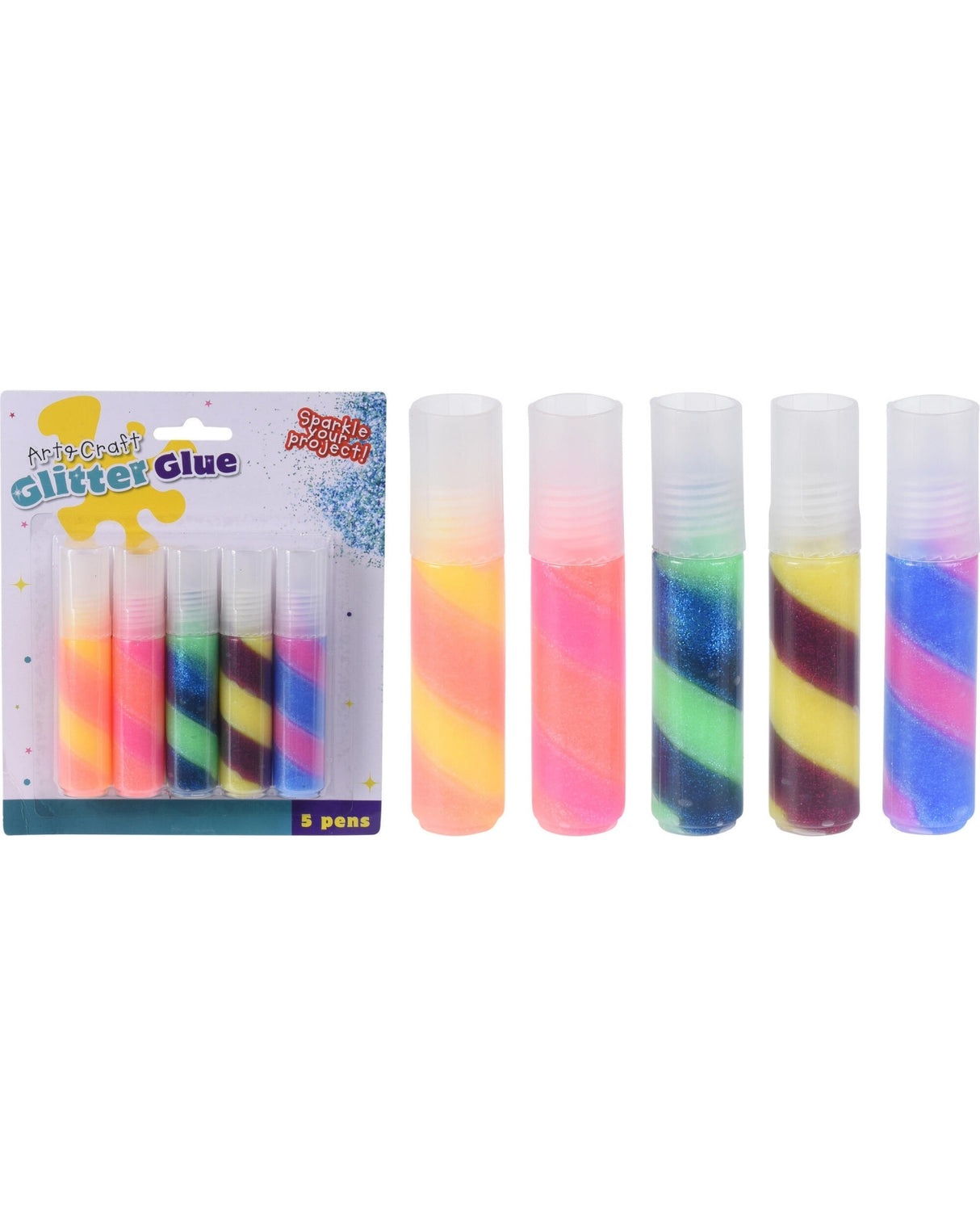 Lim glitter 20ml 5 stk