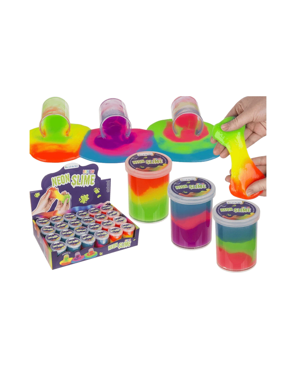 Farverigt neon slime med flot regnbueeffekt.