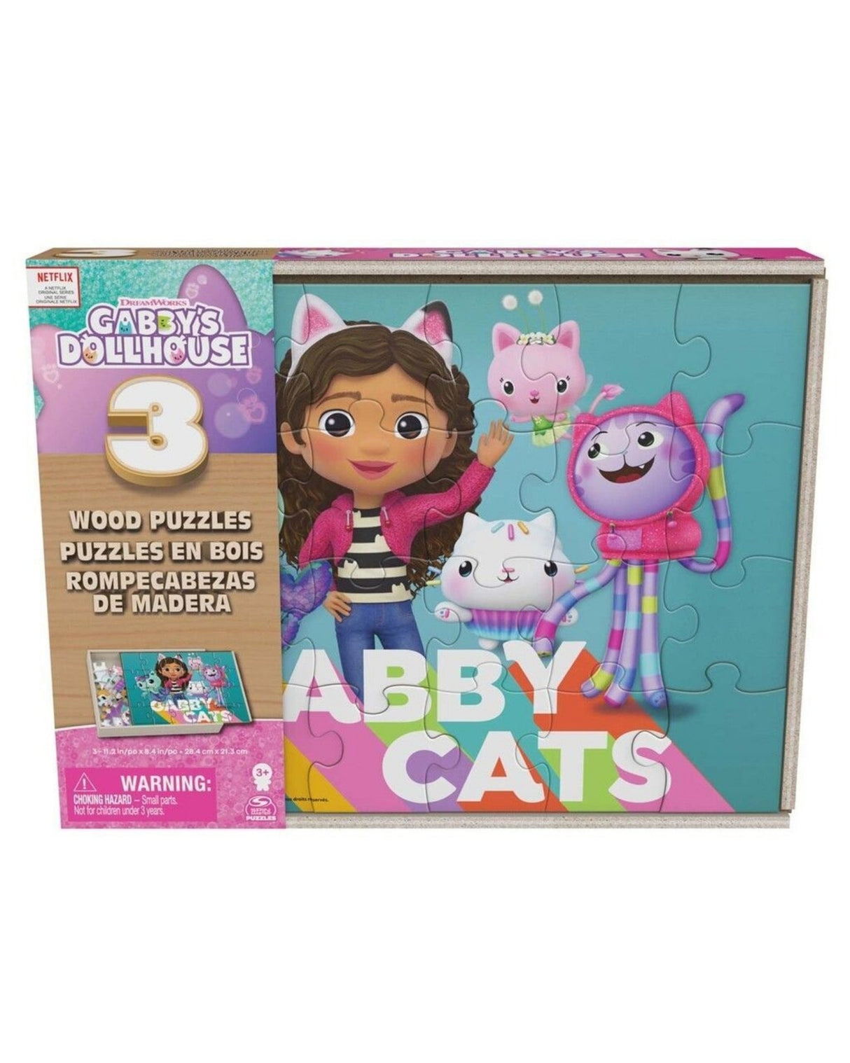 Gabby's Dollhouse 3x24 pcs. Wooden Puzzles