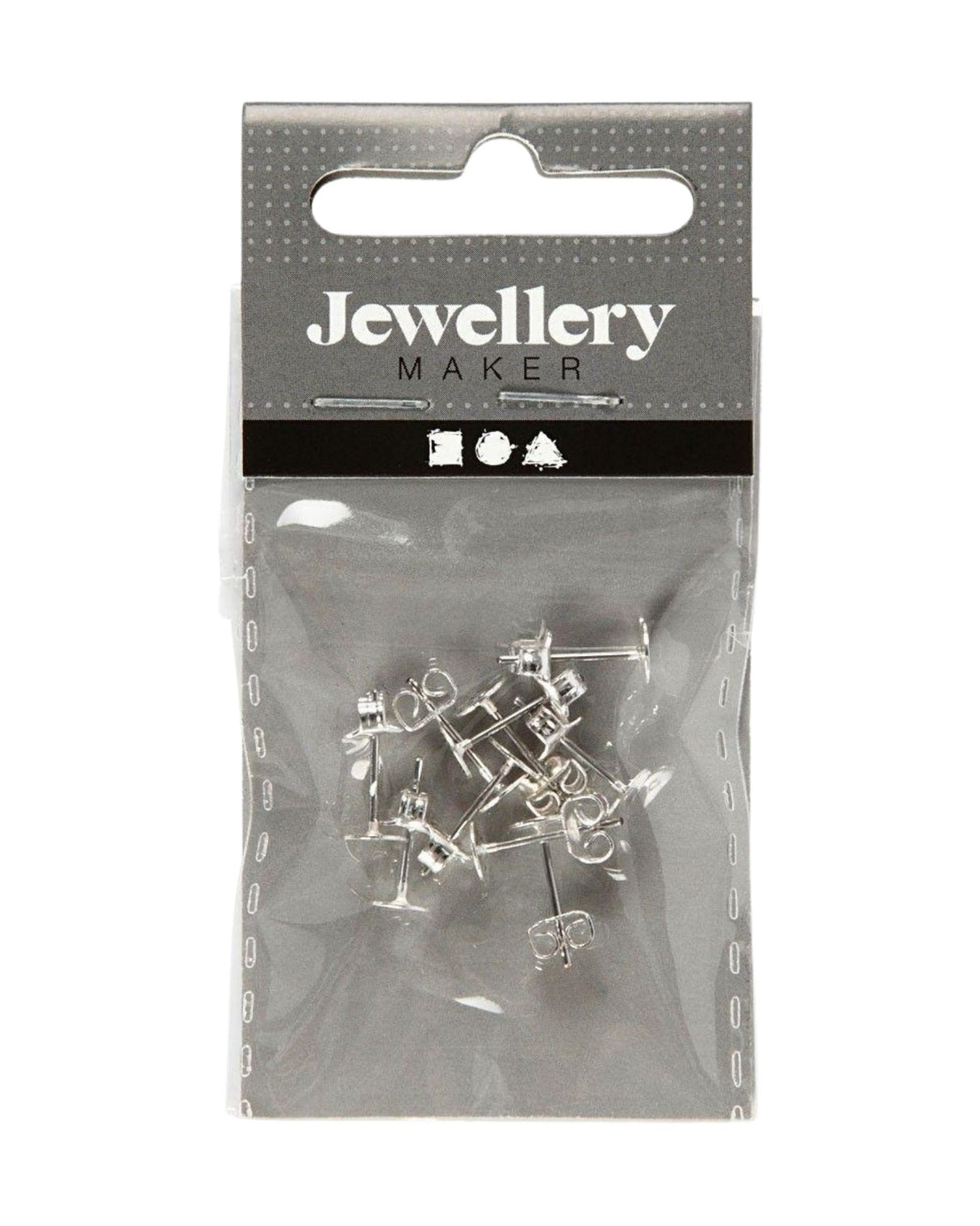 Ear studs L:13 mm, silver plated 10 pcs.
