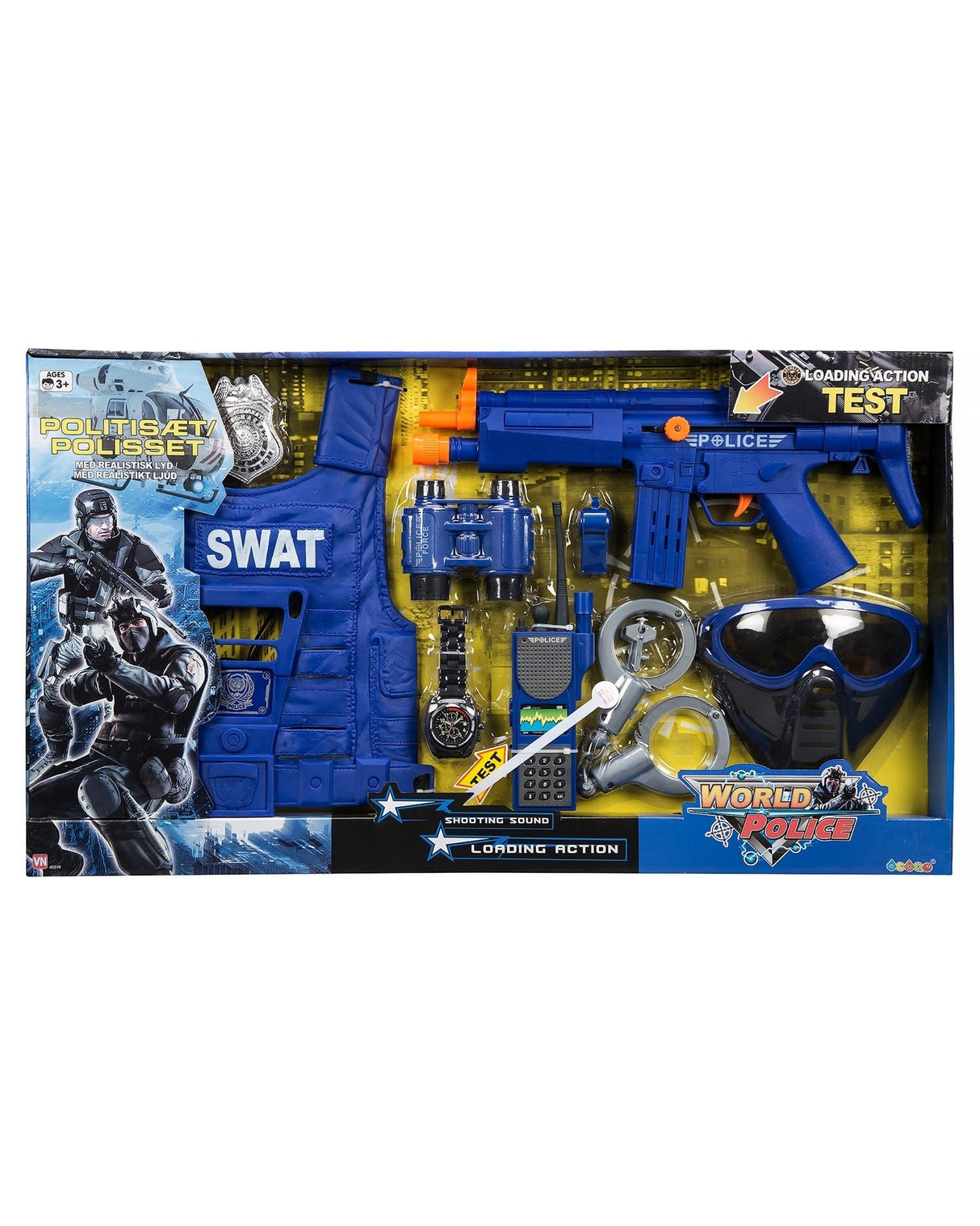 Politi sæt med 10 dele - MEGA SWAT