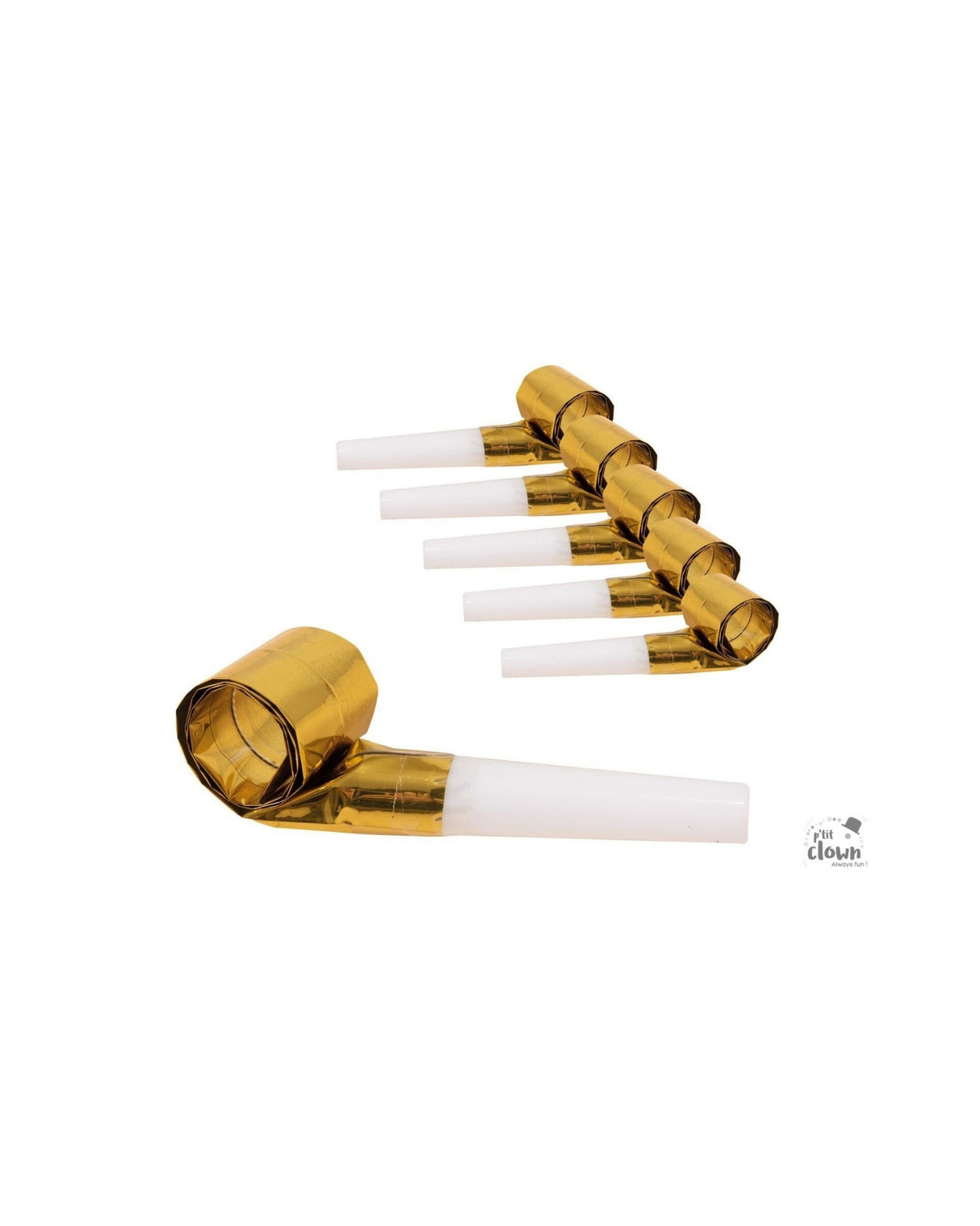 6 pieces of rattles in gold