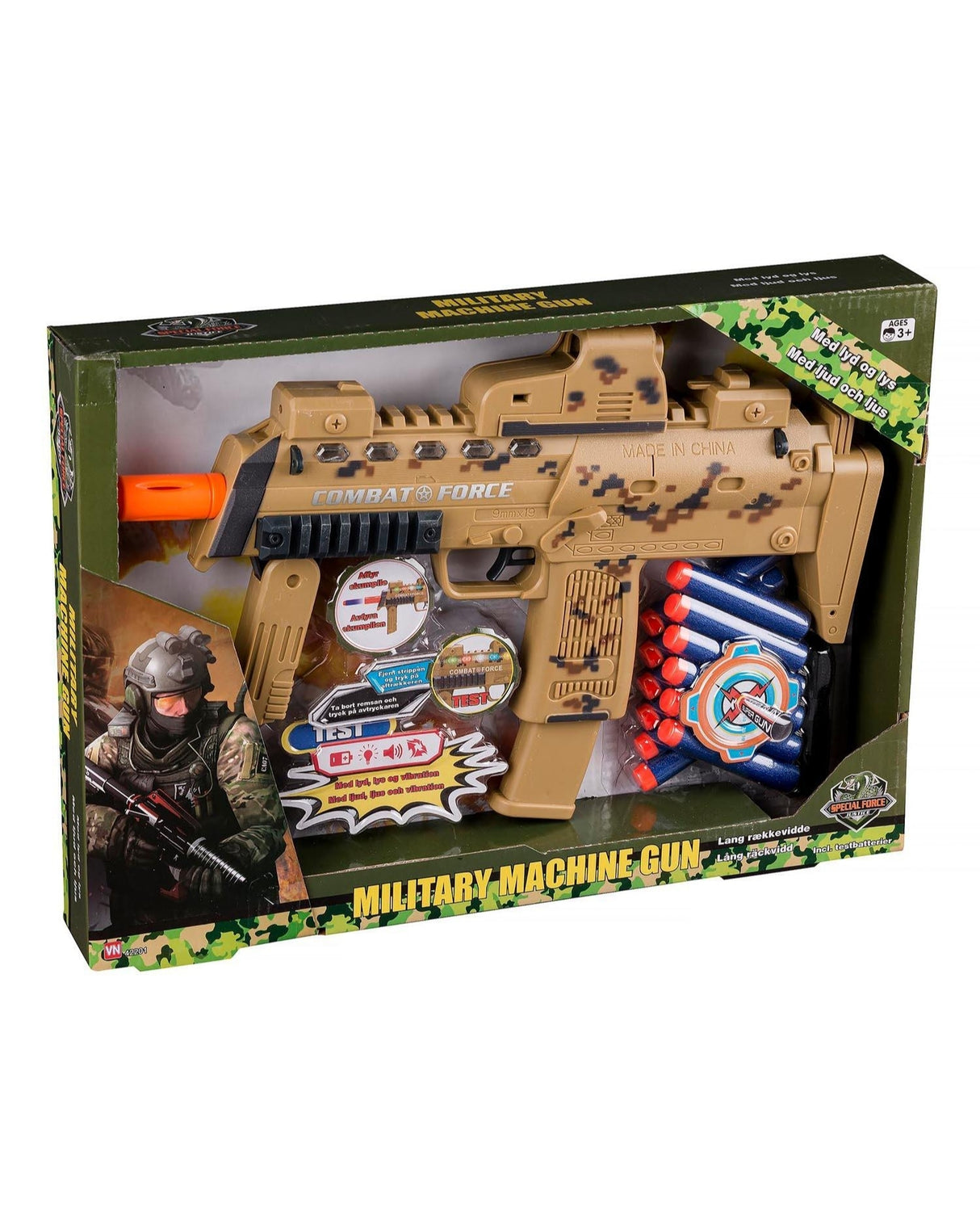 Militær Maskingevær med pile og til batteri