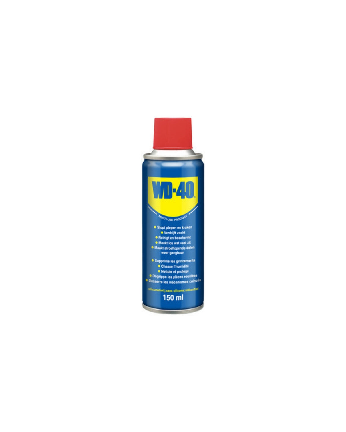 WD-40 multispray på 150 ml til smøring, beskyttelse og vedligeholdelse.