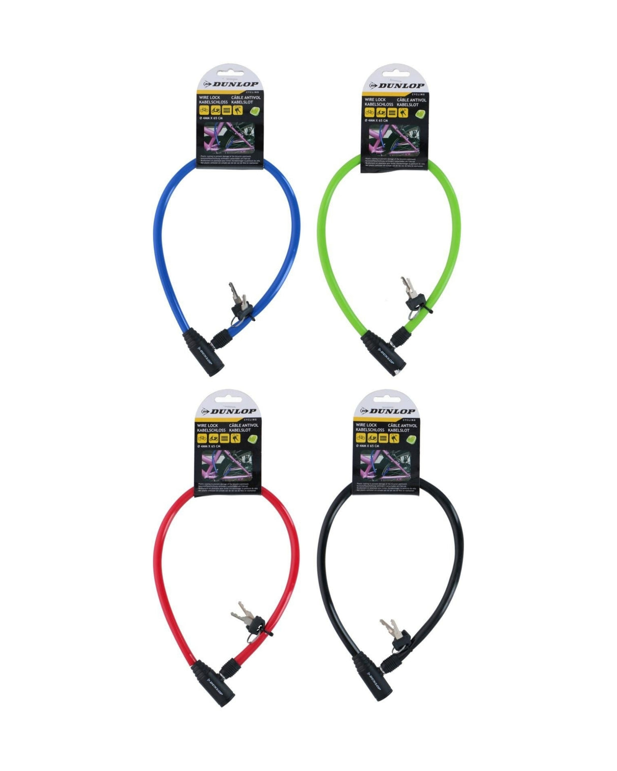 Cykellås 4x650 mm - Fra Dunlop