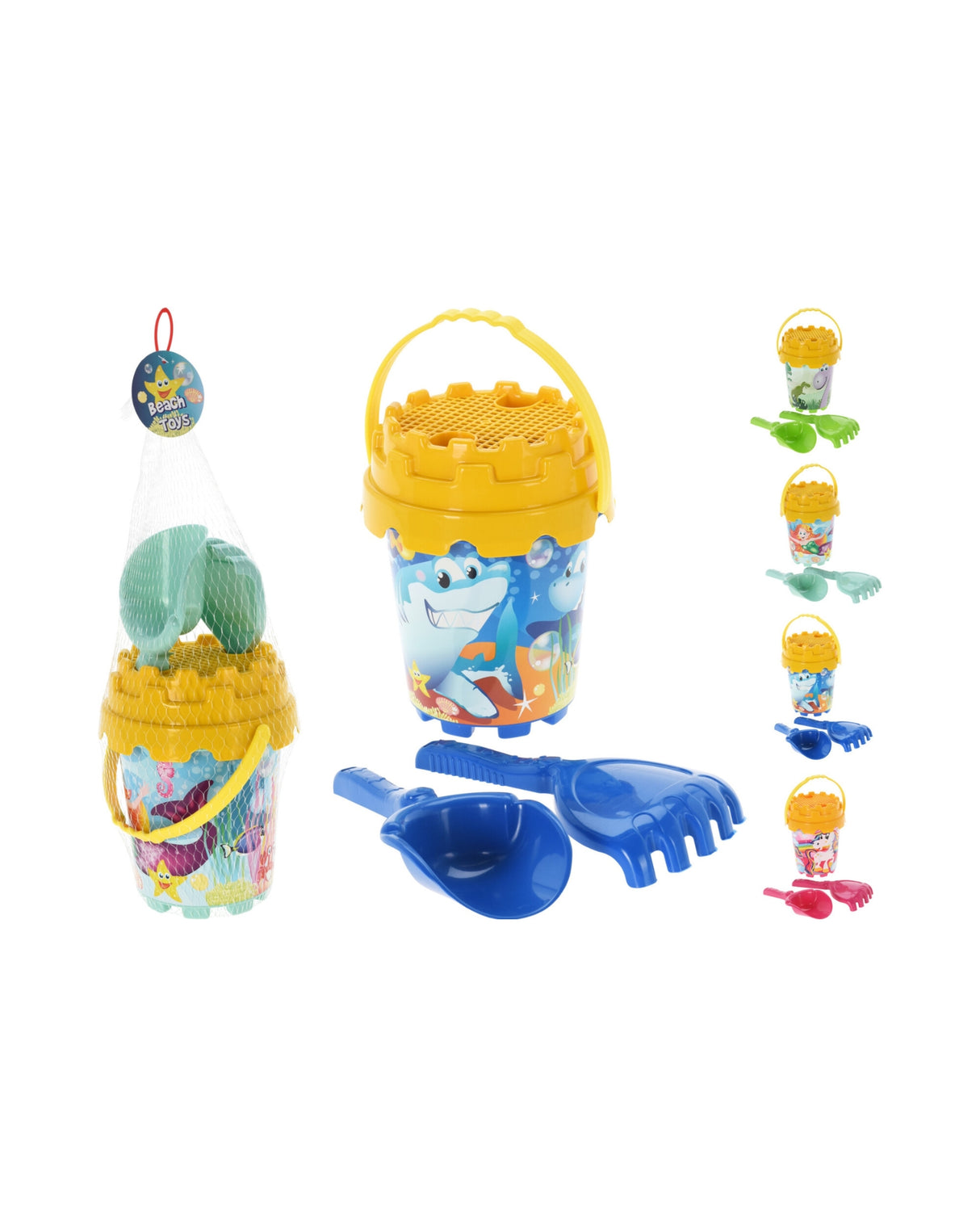 Strandlegetøjssæt med spand – 4 dele
