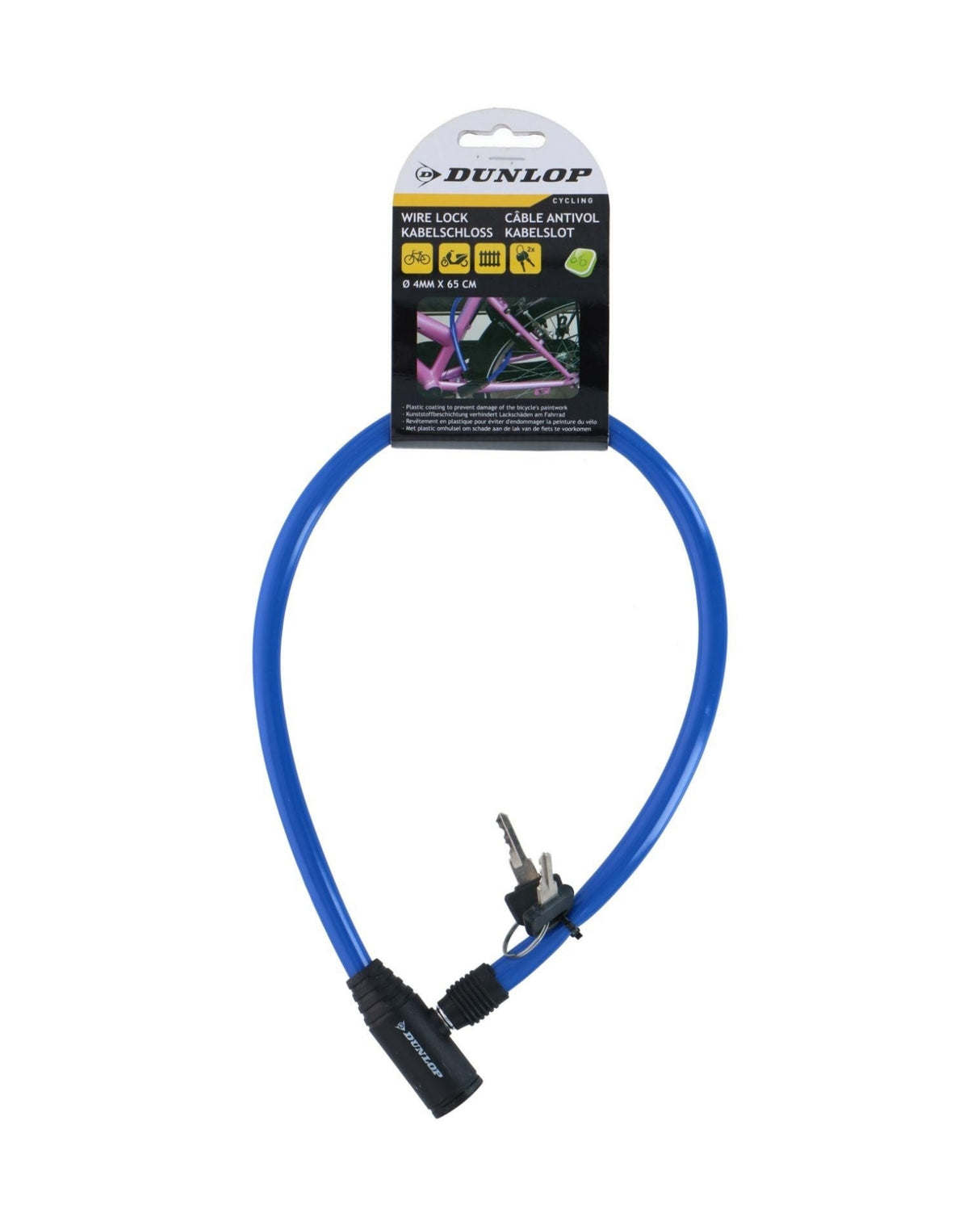 Cykellås 4x650 mm - Fra Dunlop