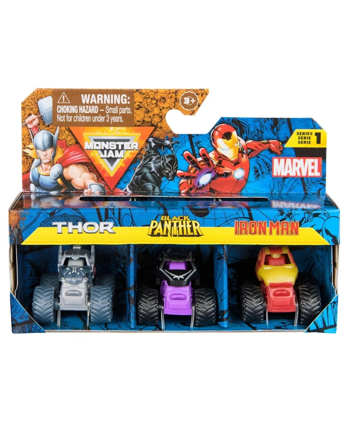 Monster Jam Mini 1:87 Marvel 3 Pack Bundle