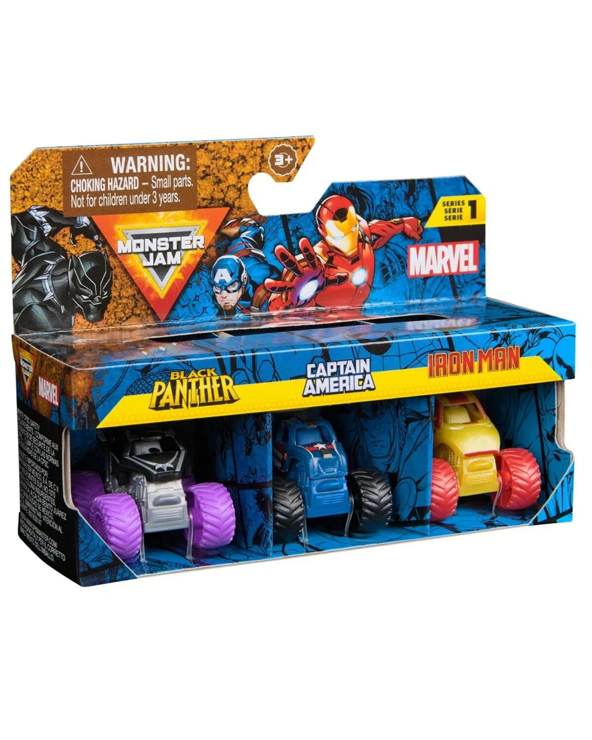 Monster Jam Mini 1:87 Marvel 3 Pack Bundle