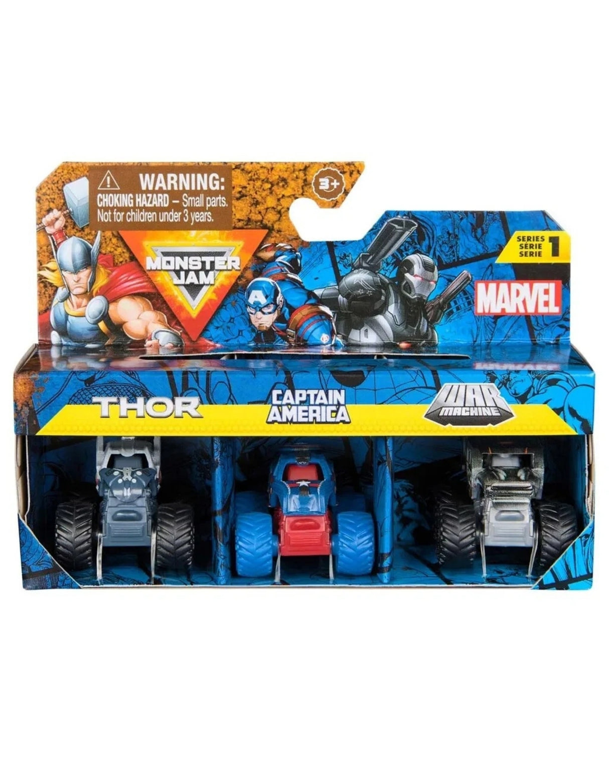 Monster Jam Mini 1:87 Marvel 3 Pack Bundle