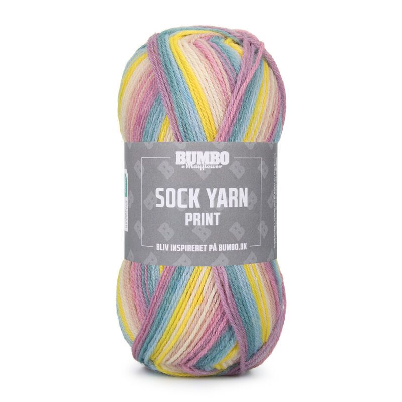 Bumbo Sock Yarn Print color 195 - Flower Field 50g.