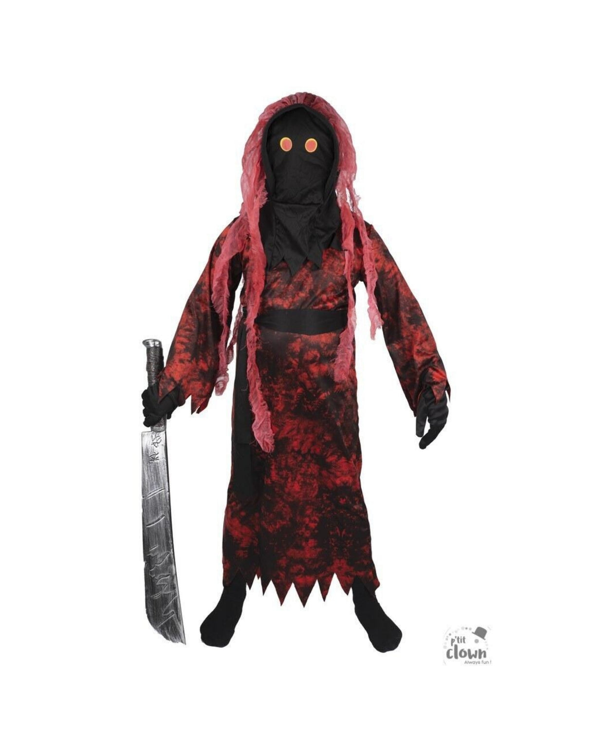 Ghost costume - kids - red - 5/6 years