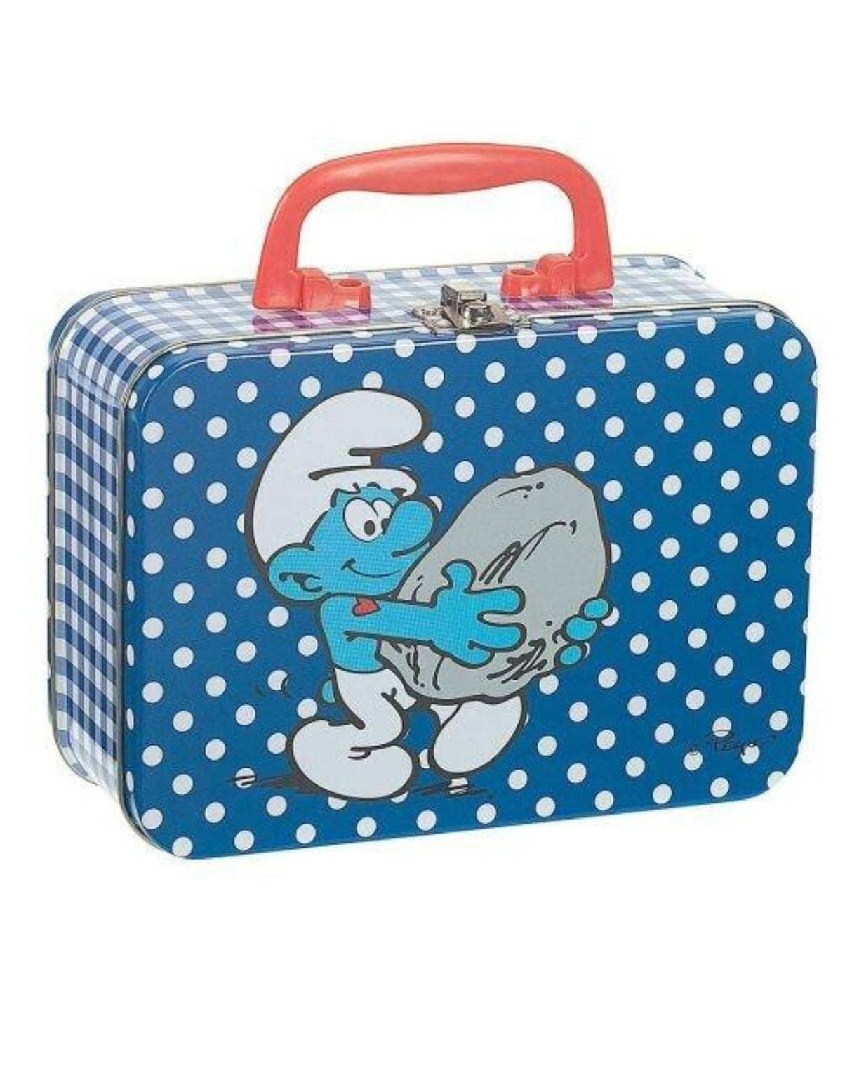 Metal kuffert med Smølfer 19,5x15,5x9 cm