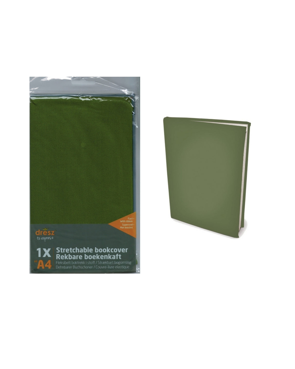 Strækbart bogomslag - Grøn