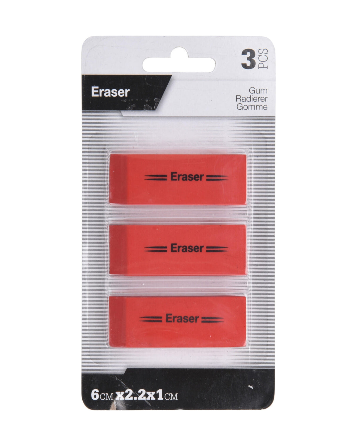 Viskelæder 3 stk 6x2,2x1cm