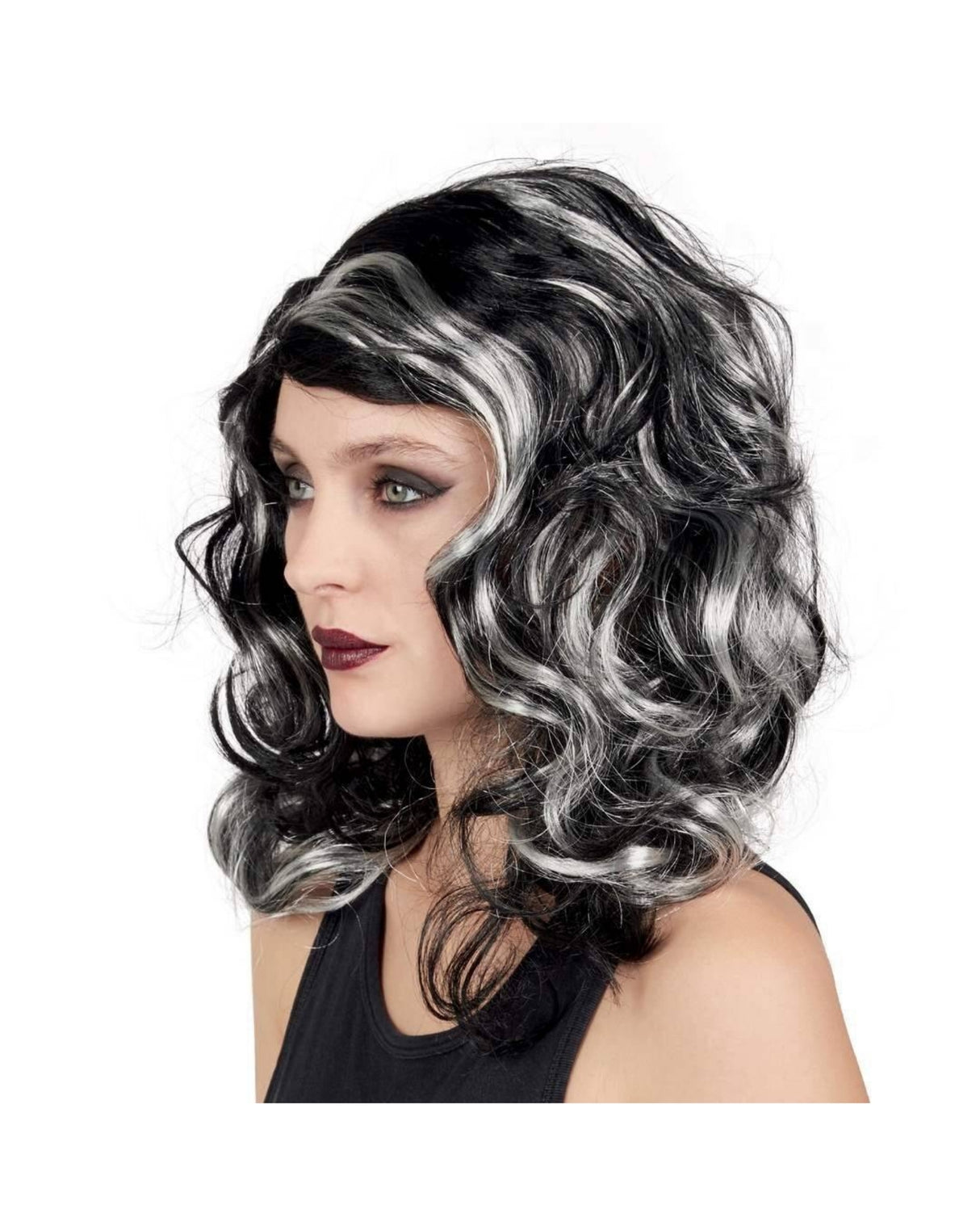 Hekse paryk - Sort og grå