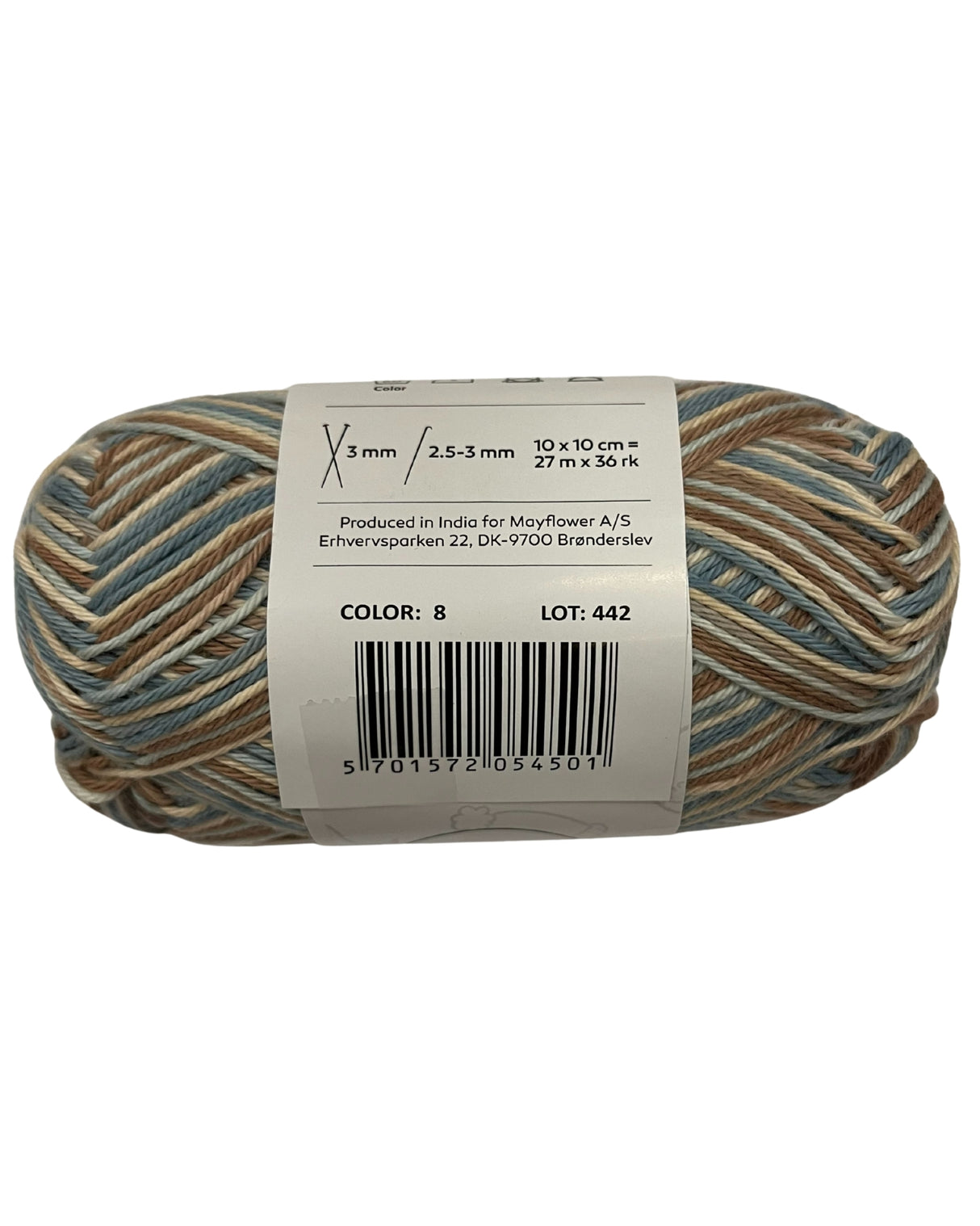 Bomuld garn Farmers Yarn print 8/4 50 g. fv. 08