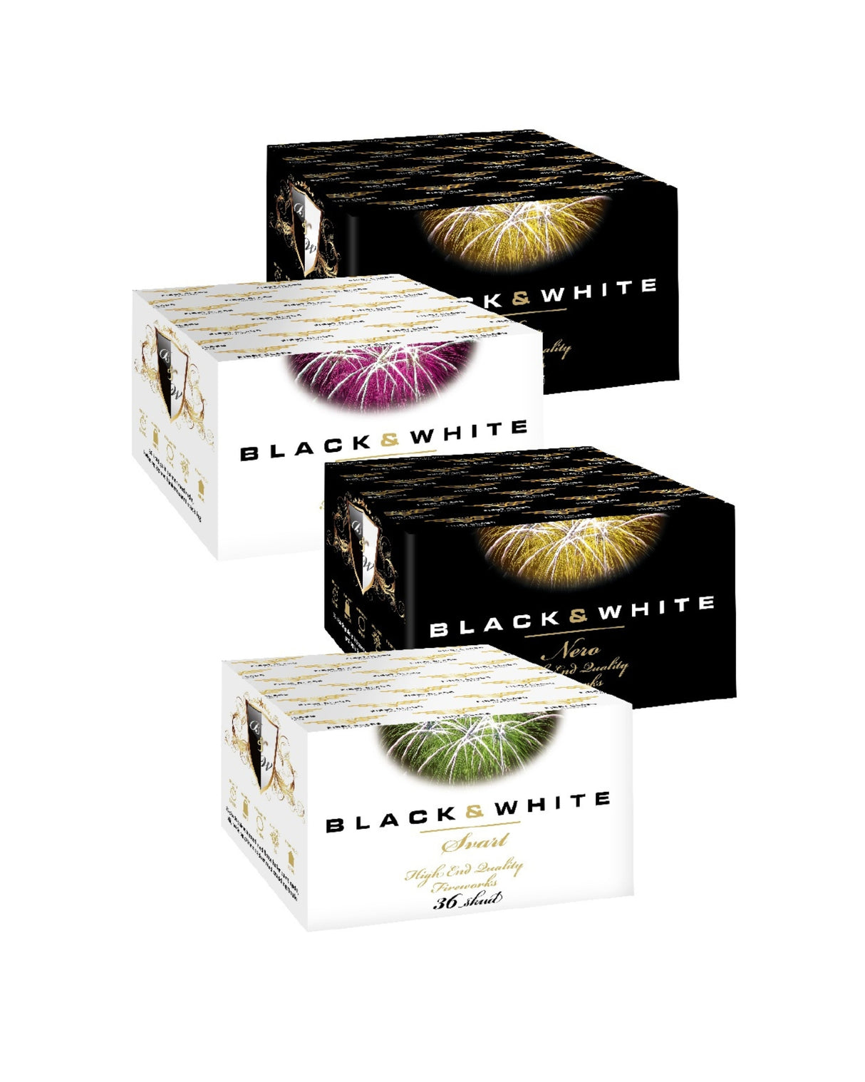 (No.31) 4 pcs 36 shot battery - 2xNero 1xZwart 1xSvart