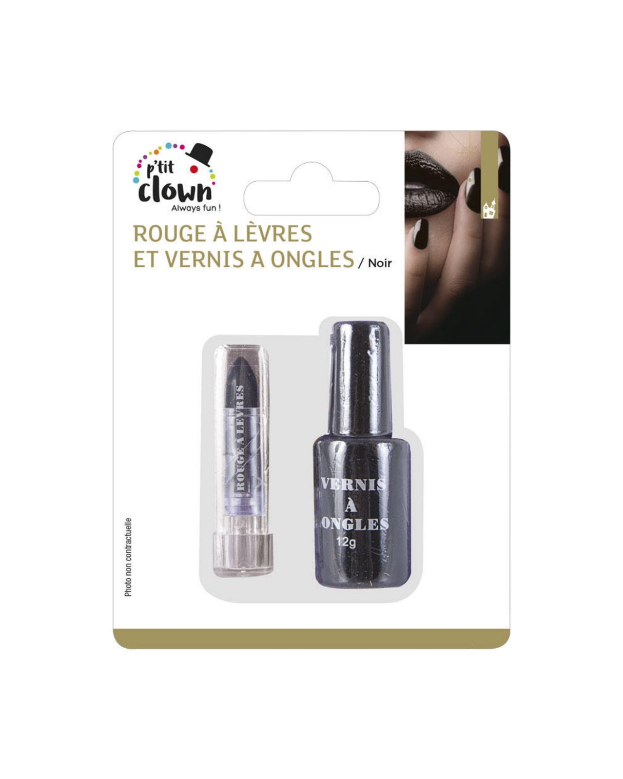 Make-up sort læbestift og sort neglelak