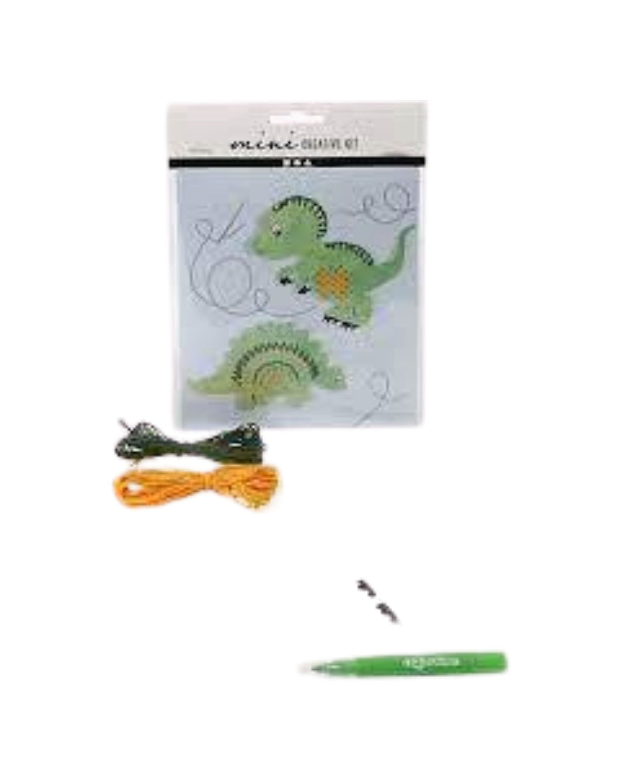 Mini DIY Kit, broderifigur dino, 1 sæt