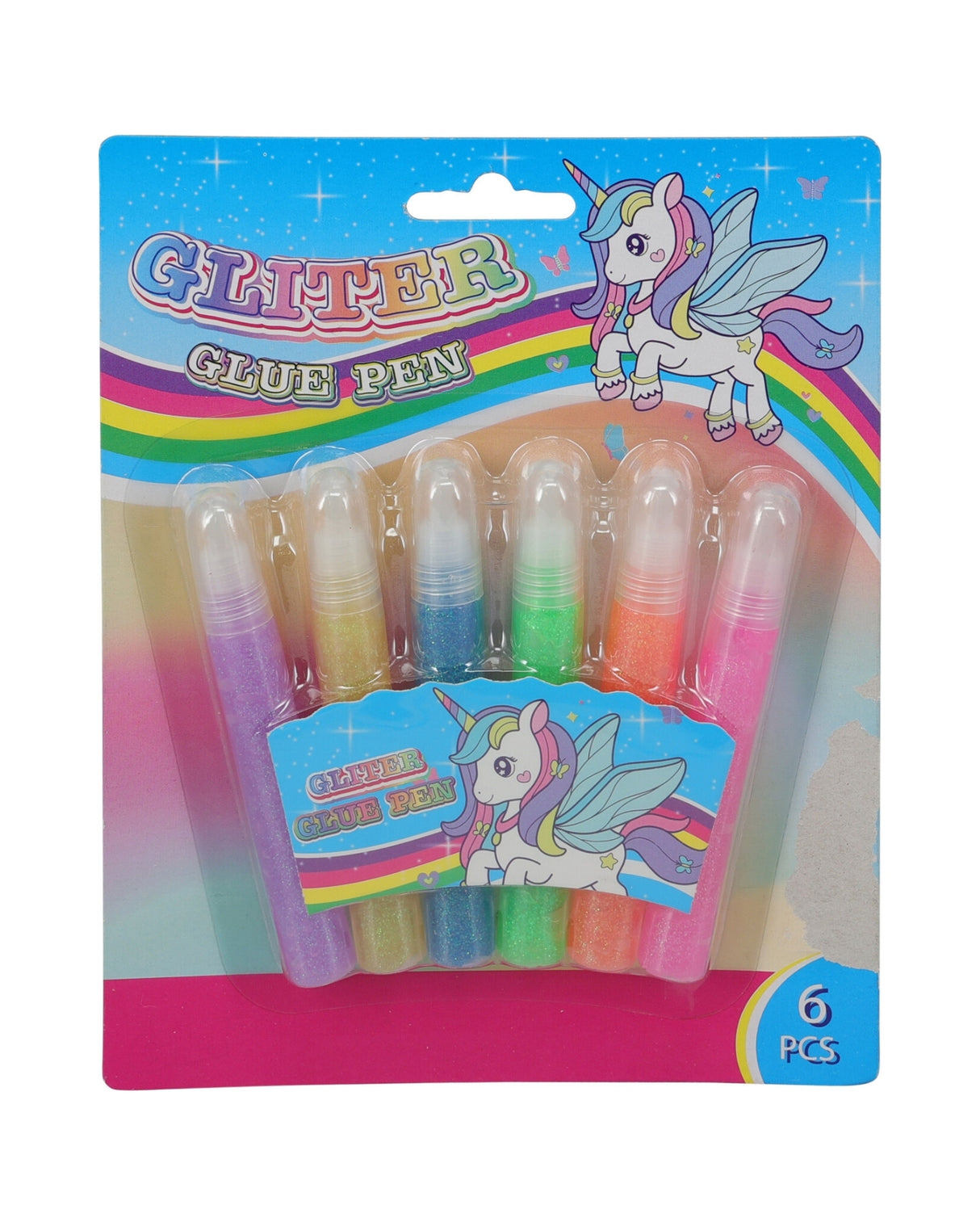 Glitterlim malepennesæt – 6 stk – 2 design