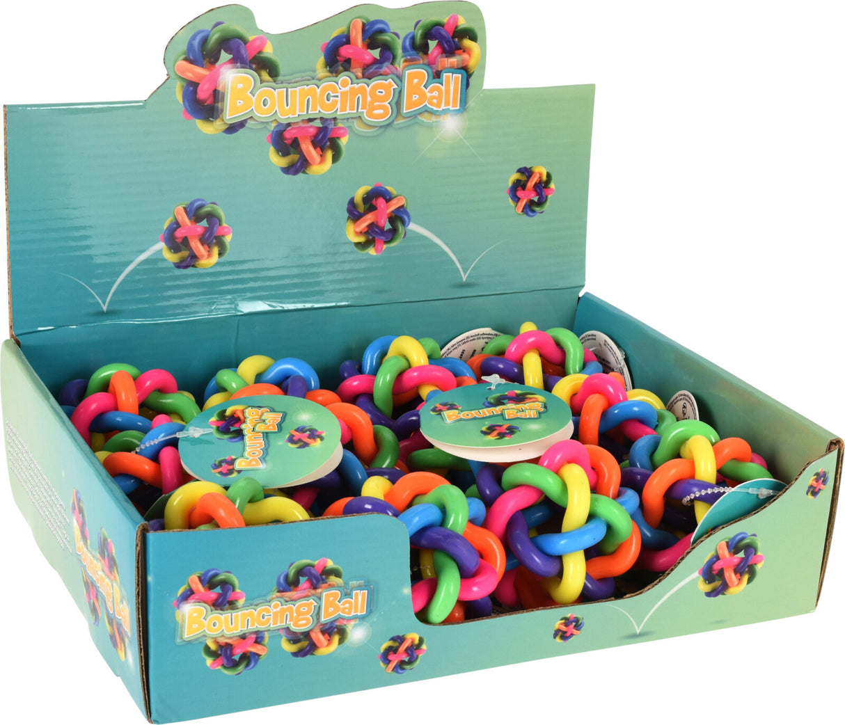 Hoppebold i regnbuefarver 6,5cm