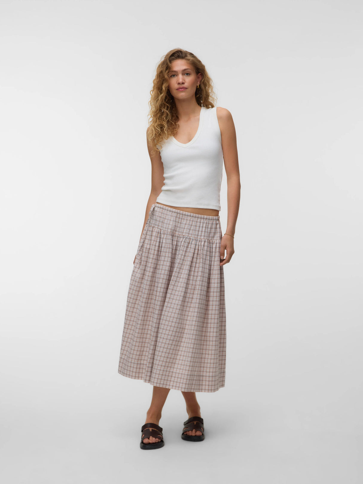 Bright White BROWN Nederdel fra Vero Moda - 10335322