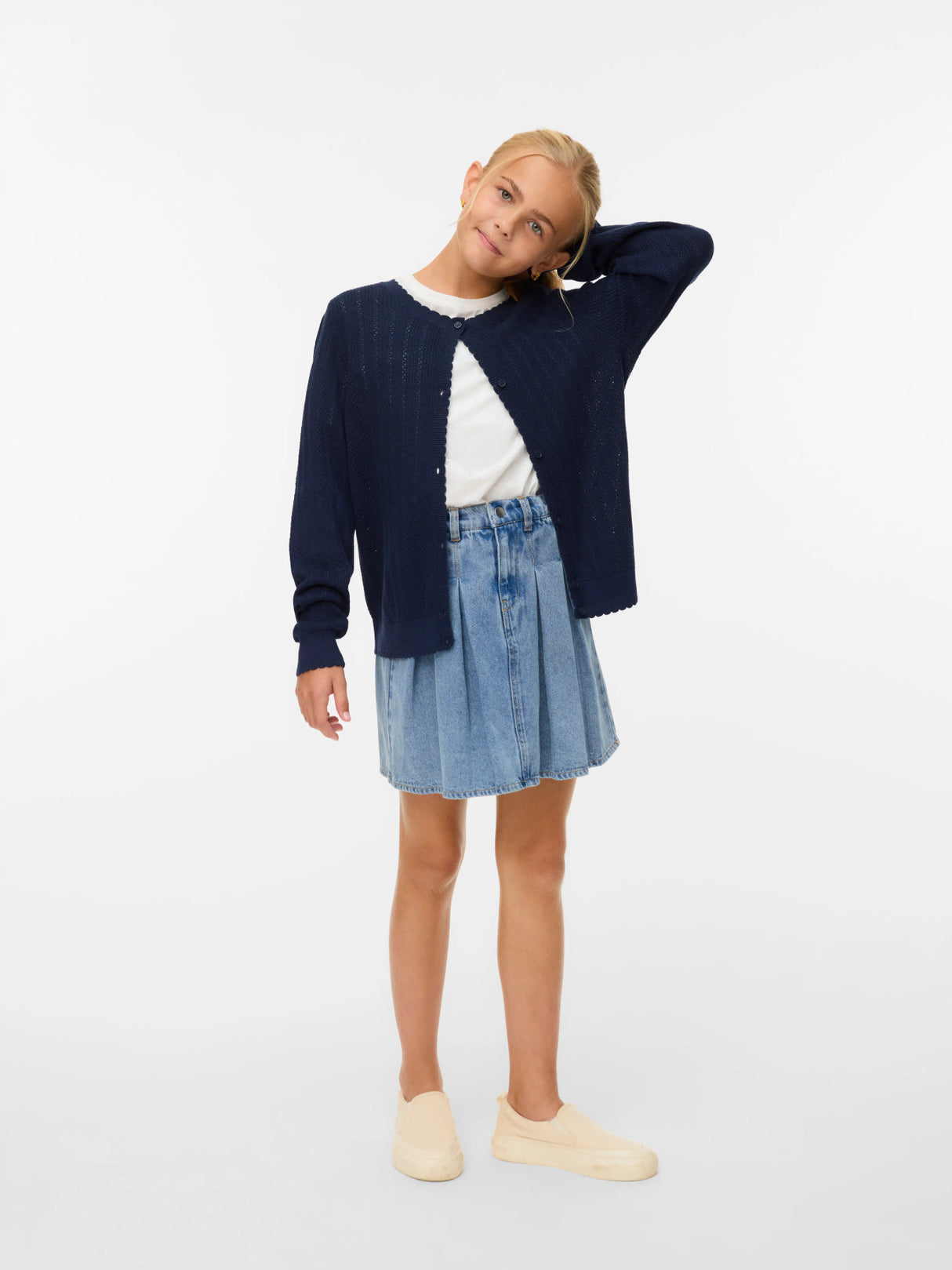 Navy Blazer Cardigan,Striktrøje fra Vero Moda - 10340835