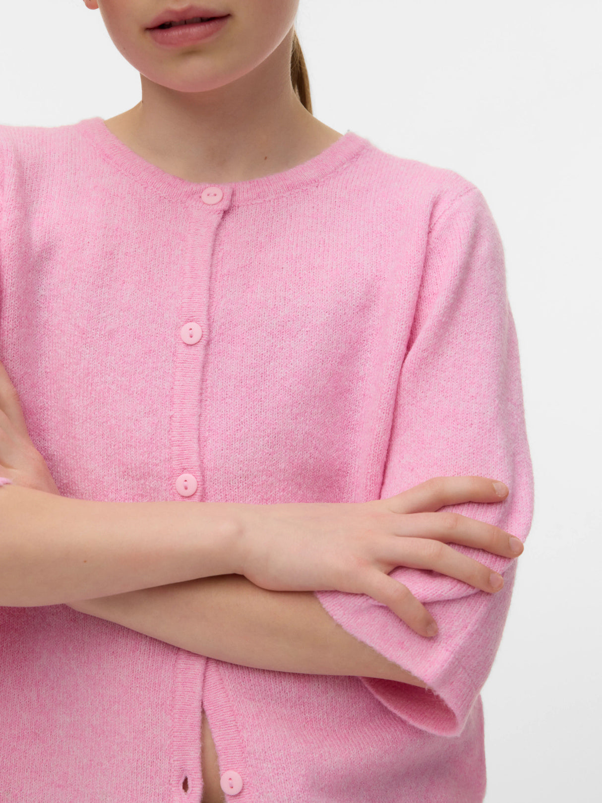 Bonbon W. WHITE MELANGE Cardigan,Striktrøje fra Vero Moda - 10346636