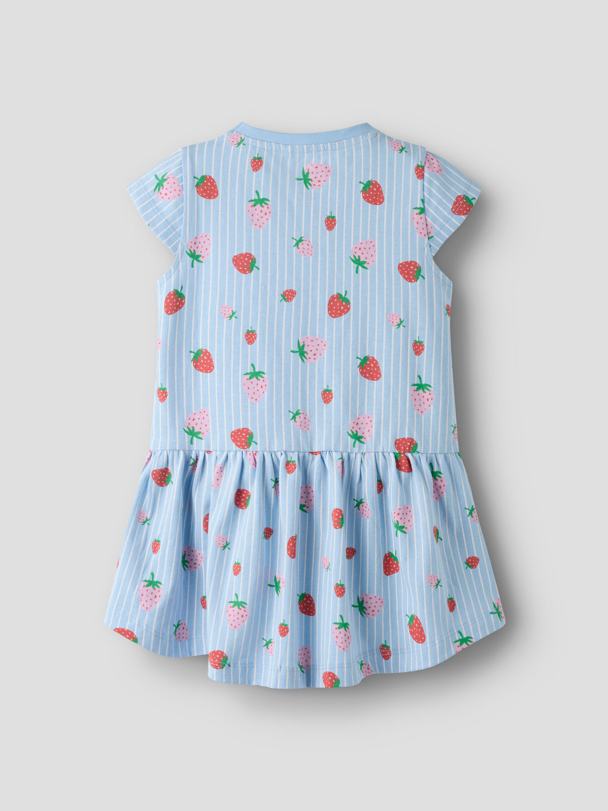Name it Chambray Blue Striped Strawberry Short dress - 13215107