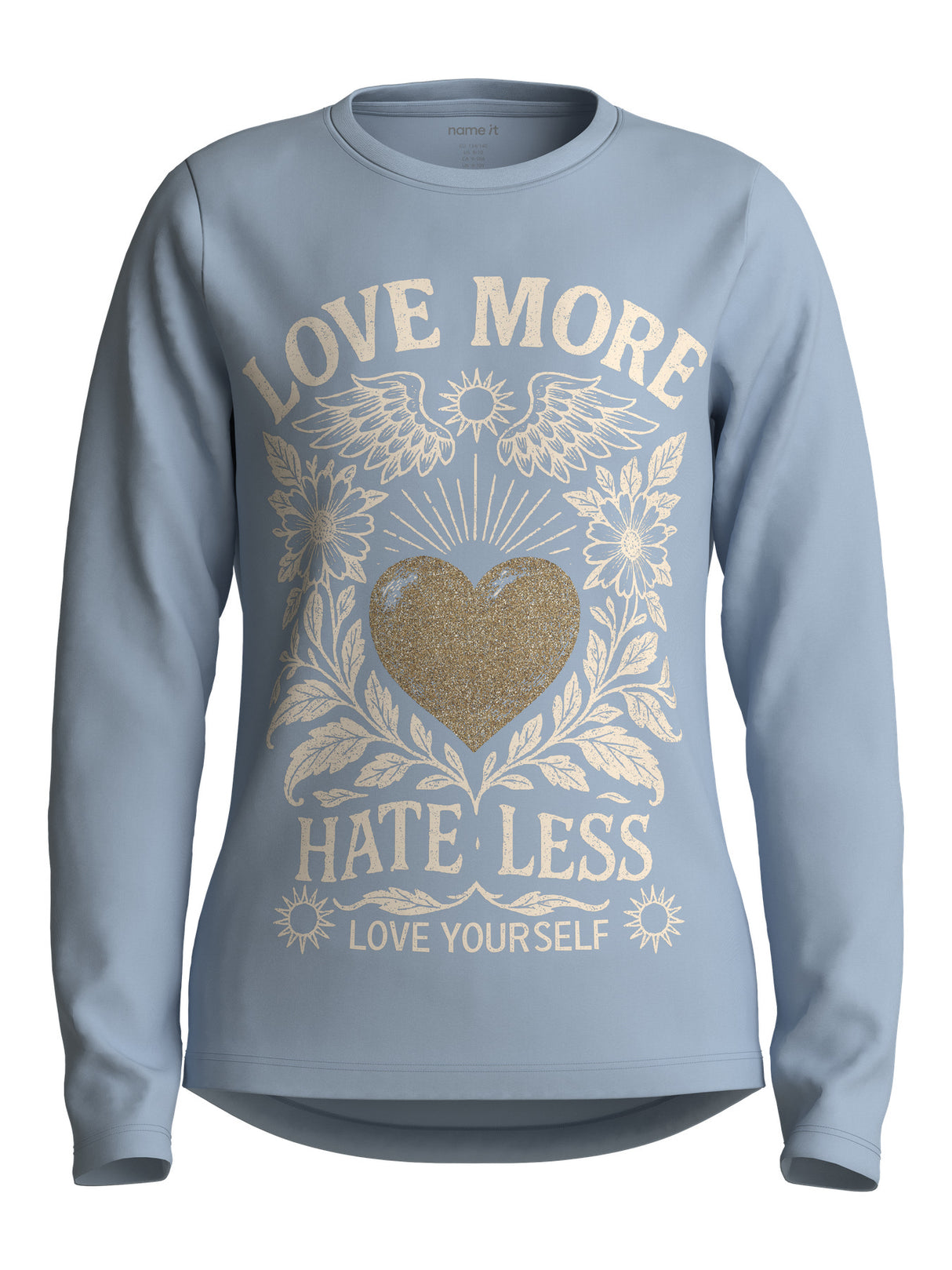 Subdued Blue Love More Bluse fra Name it - 13224952