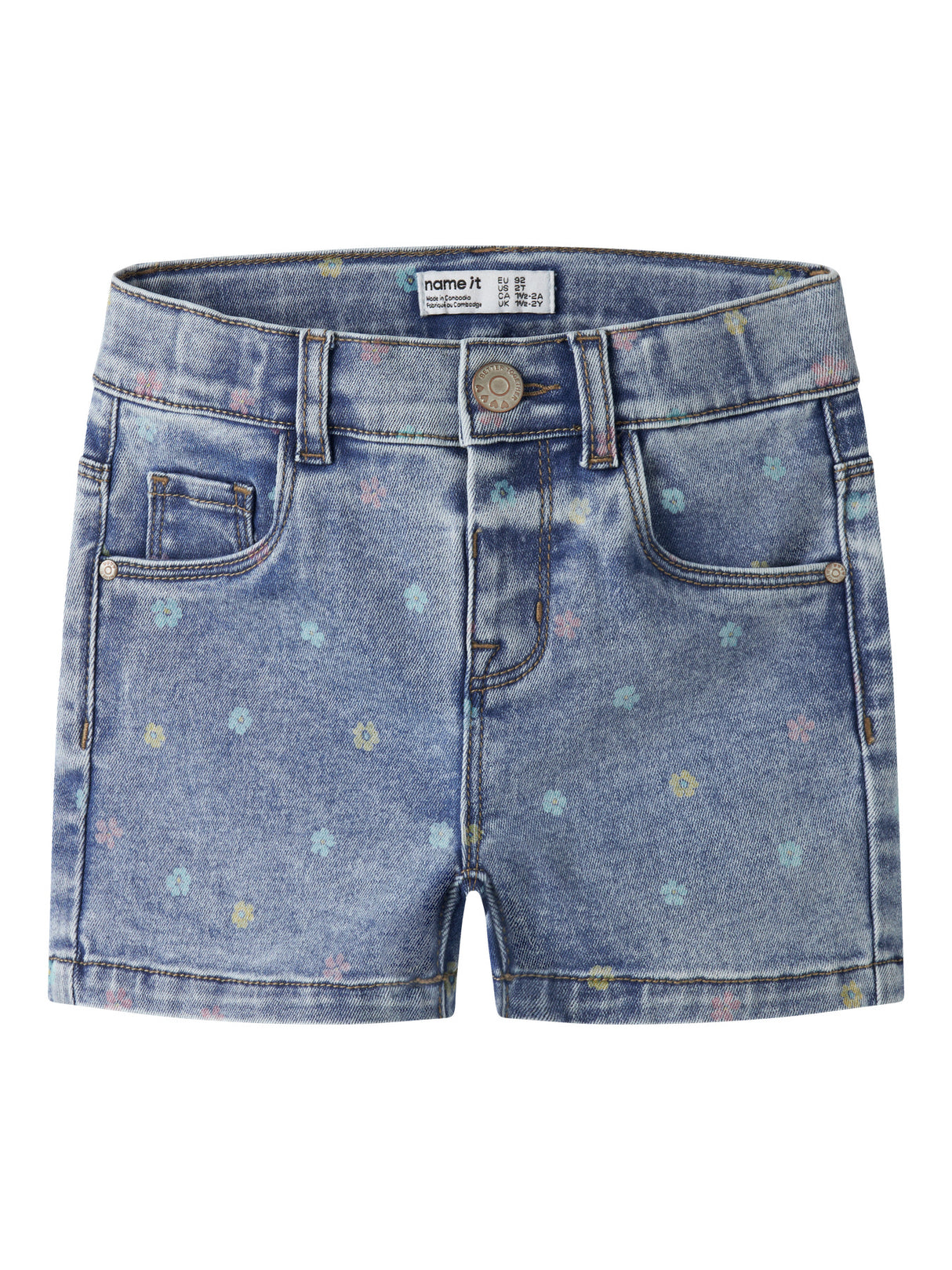 Name it Medium Blue Denim FLOWER Shorts - 13227372