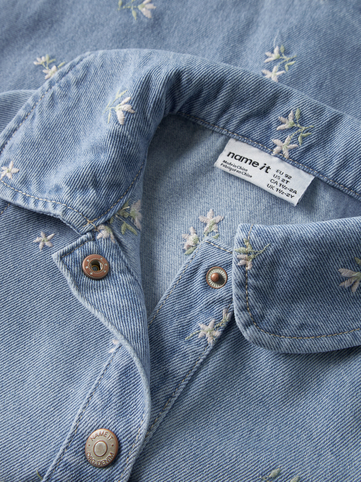 Light Blue Denim FLOWER EMB Kjole fra Name it - 13237359