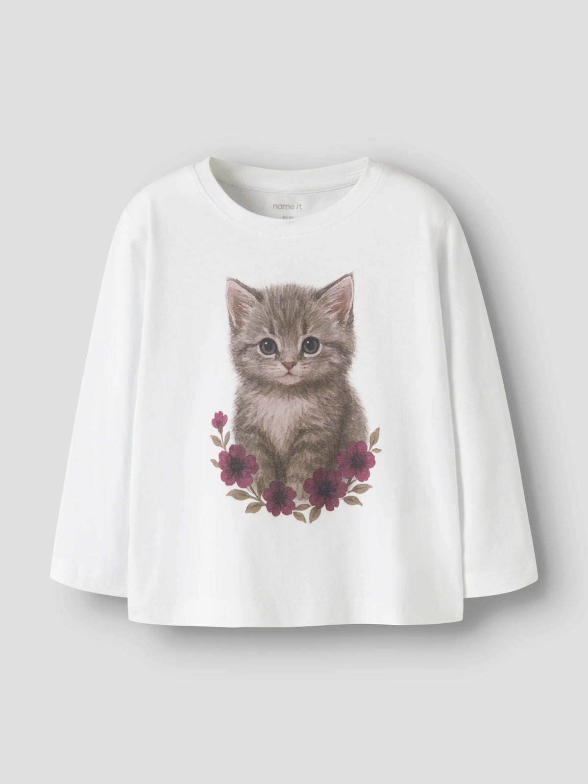 Bright White Cute Kitten Bluse fra Name it - 13238407