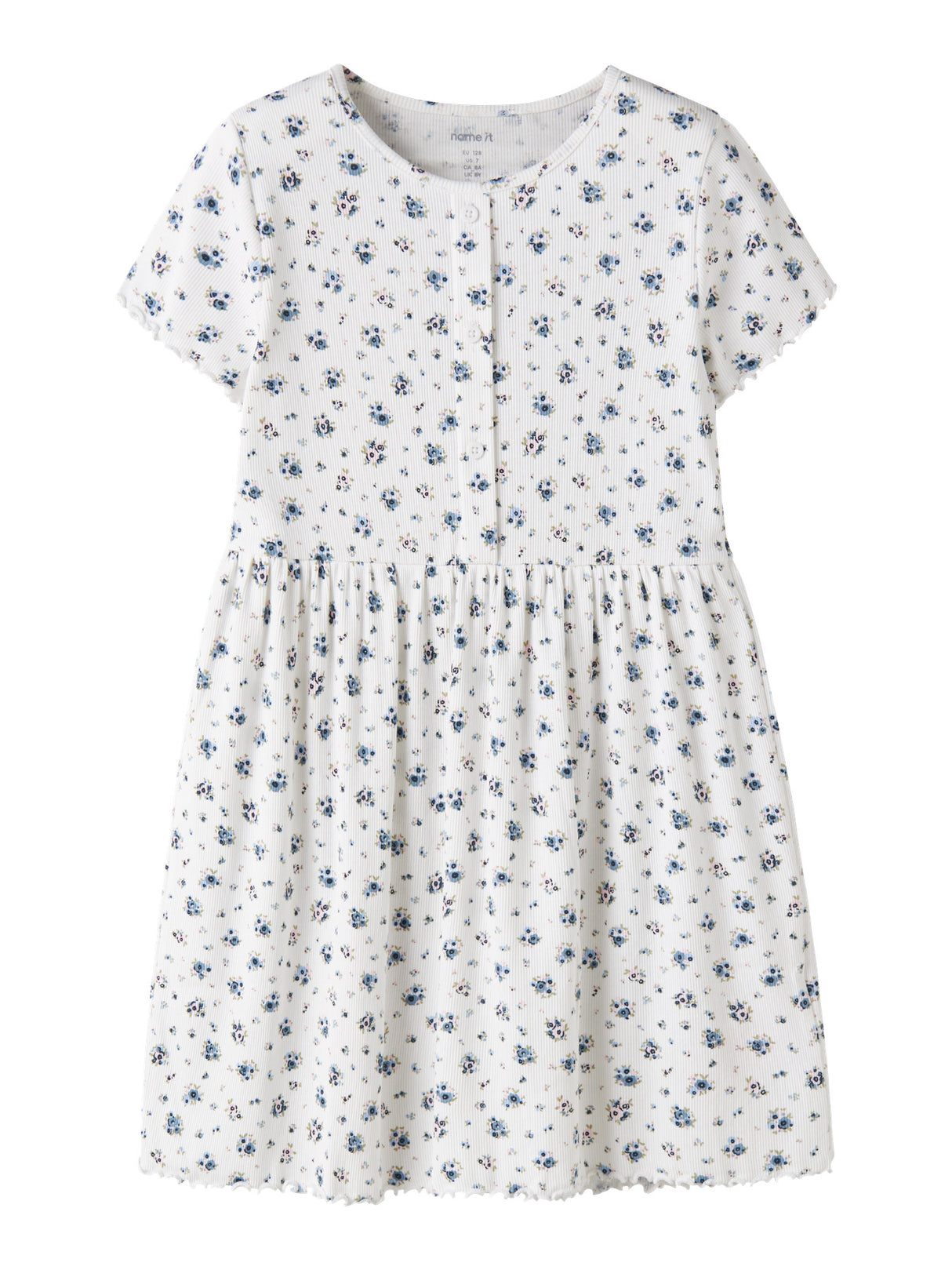 Bright White Pruple Floral Kjole fra Name it - 13241647