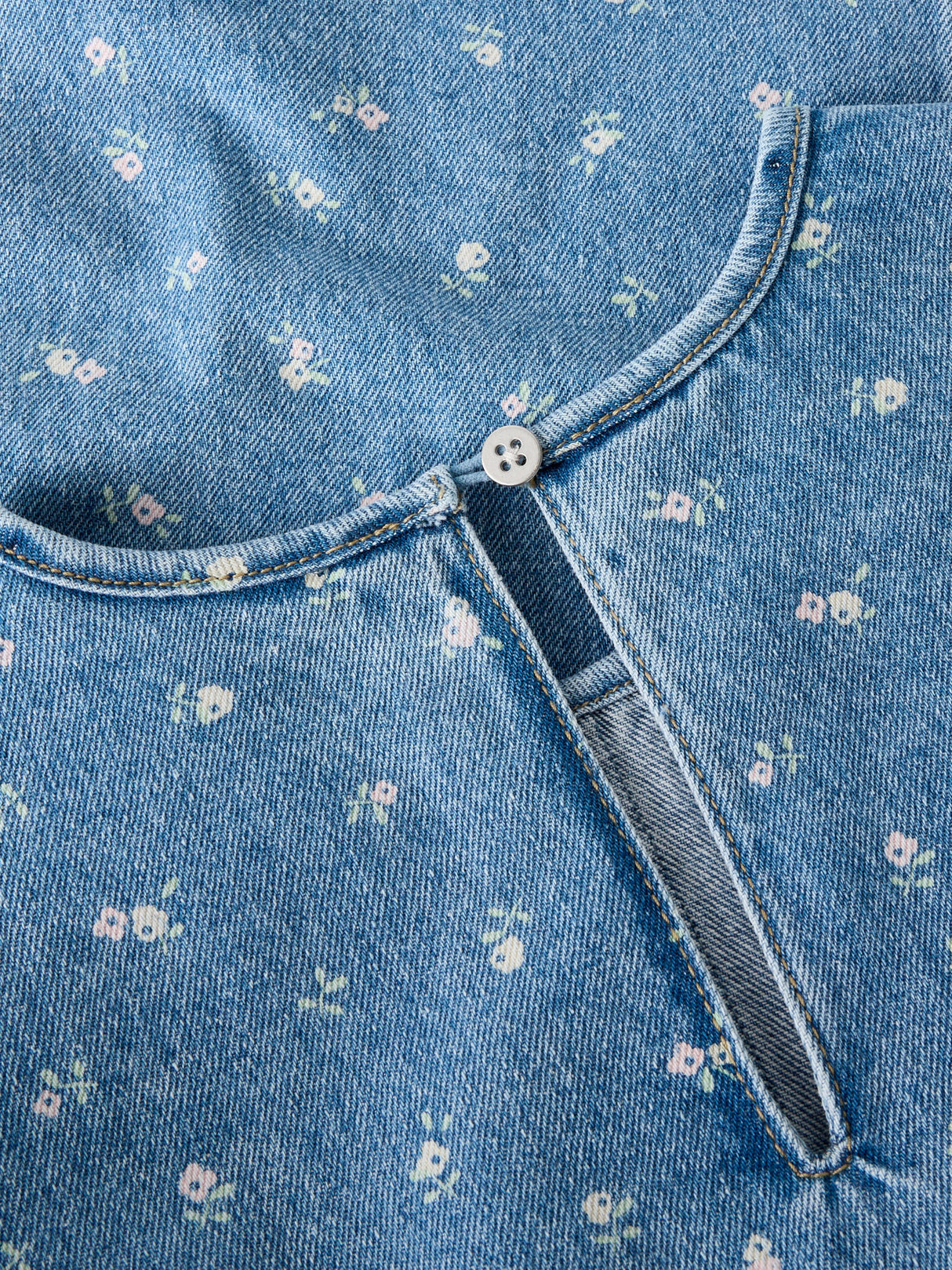 Light Blue Denim FLOWER AOP Kjole fra Name it - 13256806