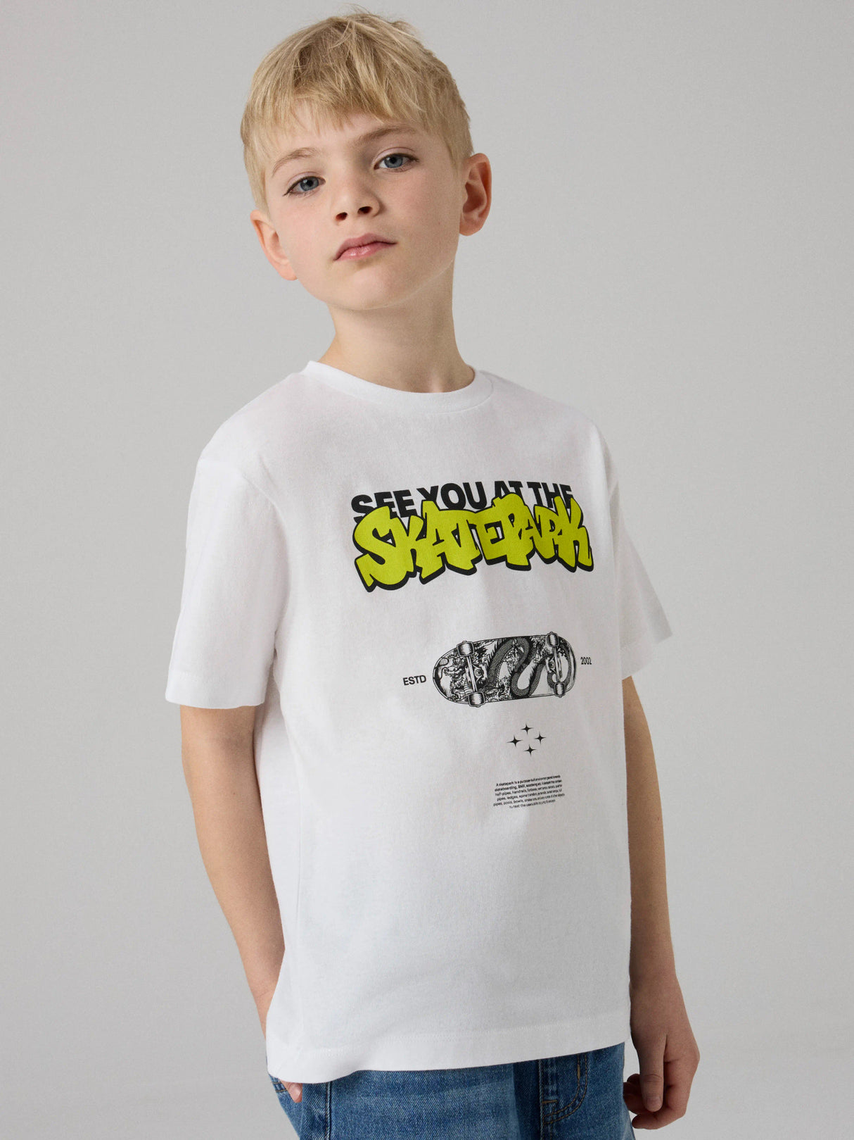 Bright White SKATERPARK Bluse fra Name it - 13261129