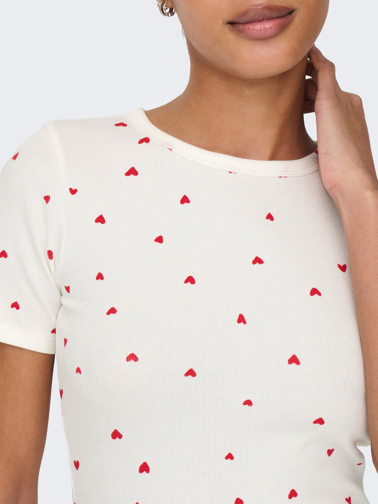 Cloud Dancer CHINESE RED HEARTS Top fra JDY - 15336793