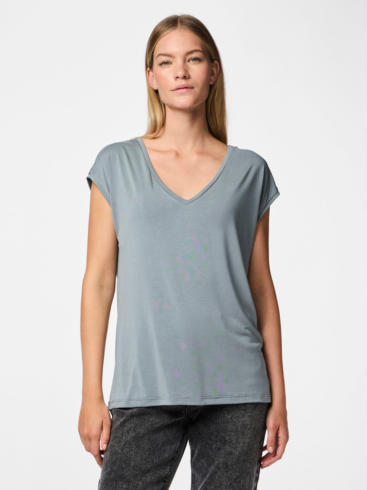 Gråblå Top fra PIECES - 17095260