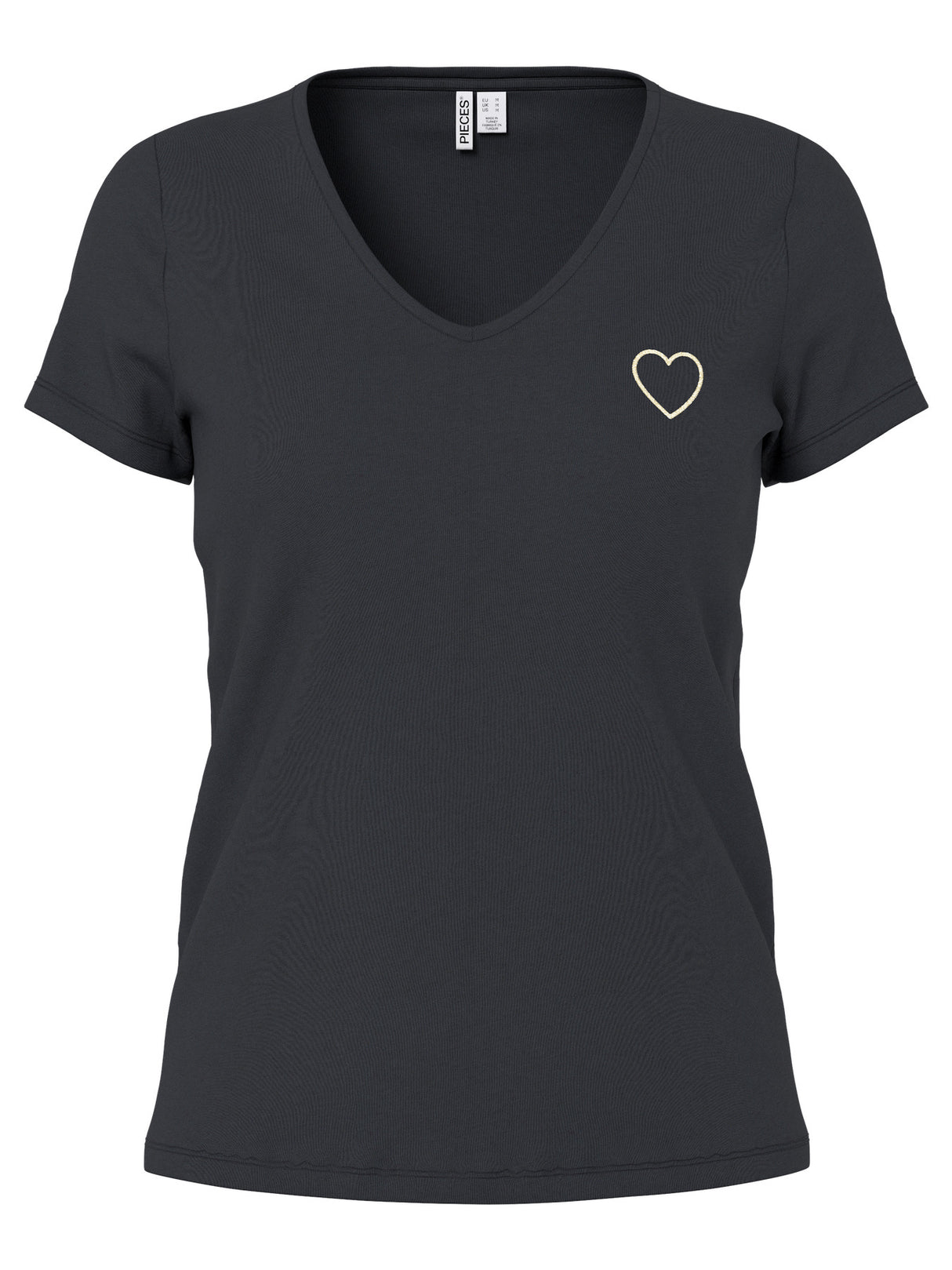 PIECES Black GOLD HEART OUTLINE Bluse - 17102921