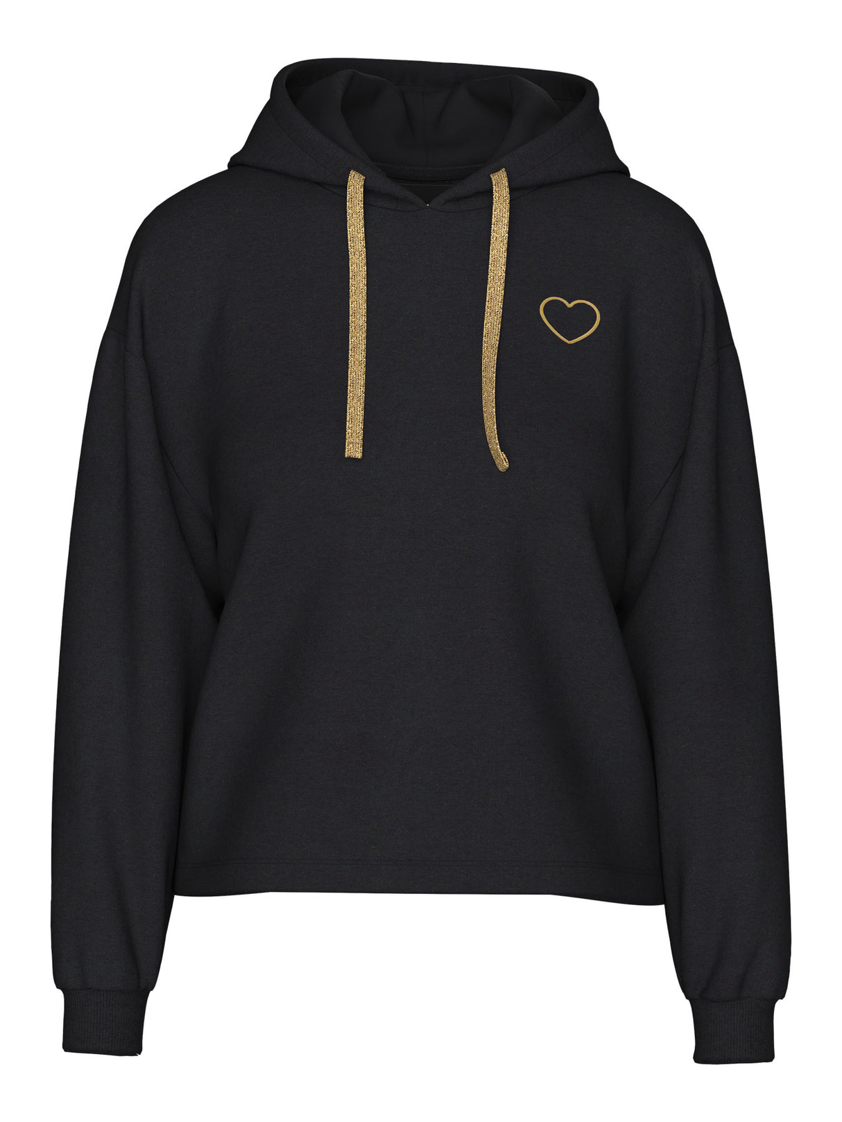 PIECES Black GOLD HEART Sweatshirt - 17121098