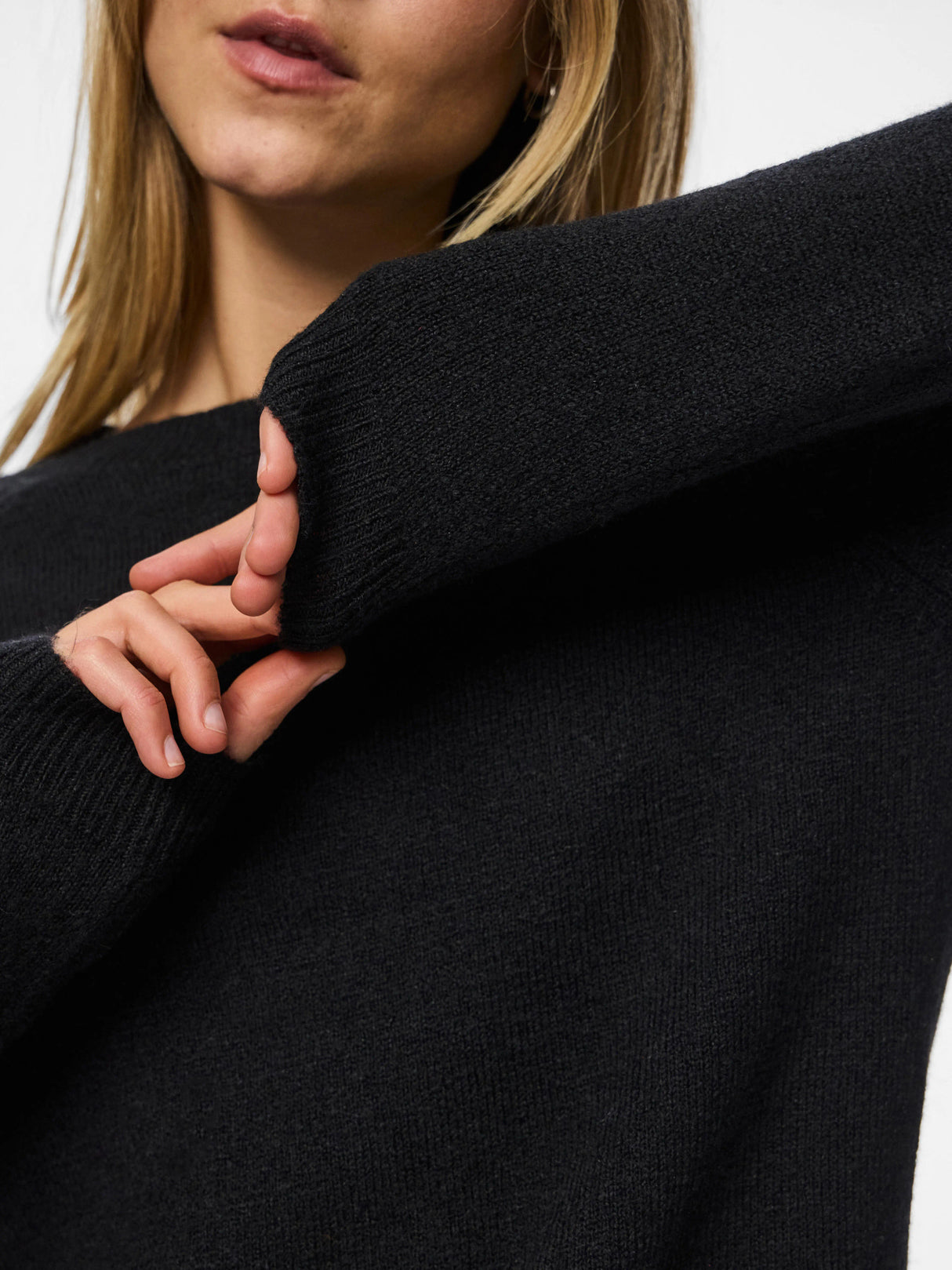 PIECES Black Striktrøje - 17126277