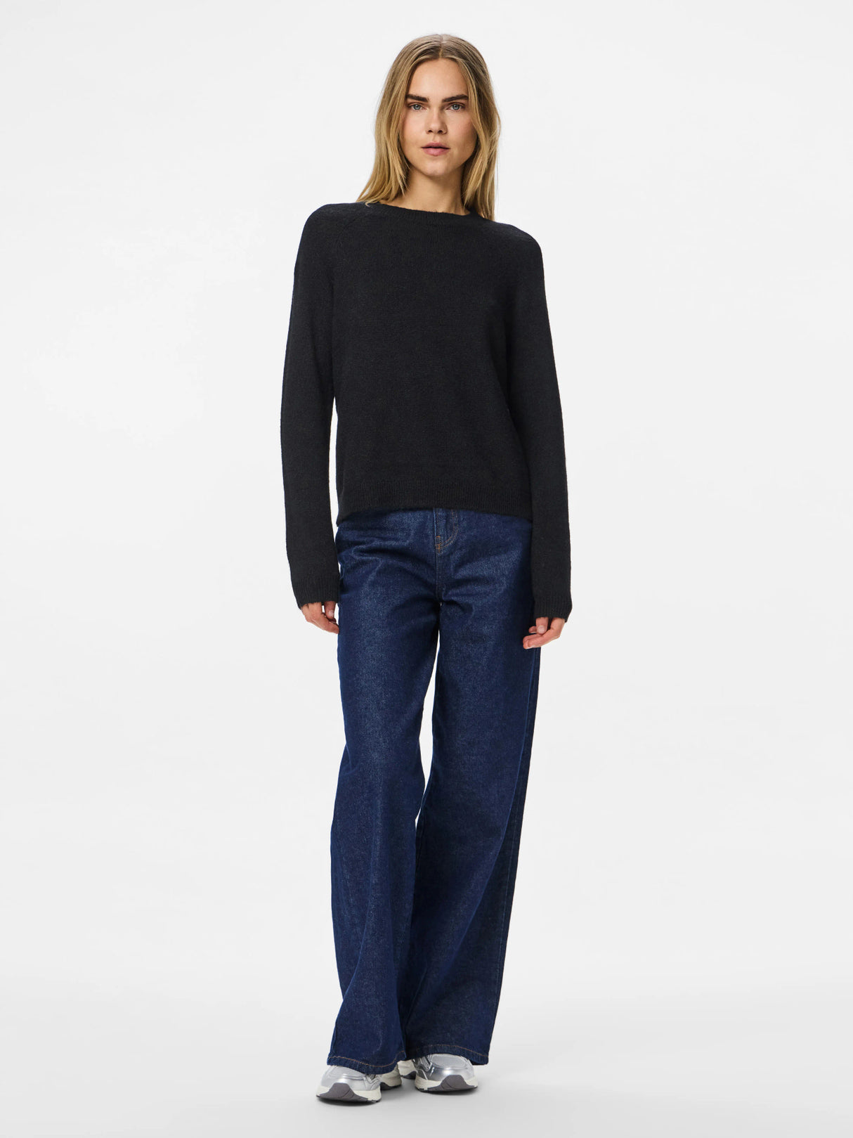 PIECES Black Striktrøje - 17126277