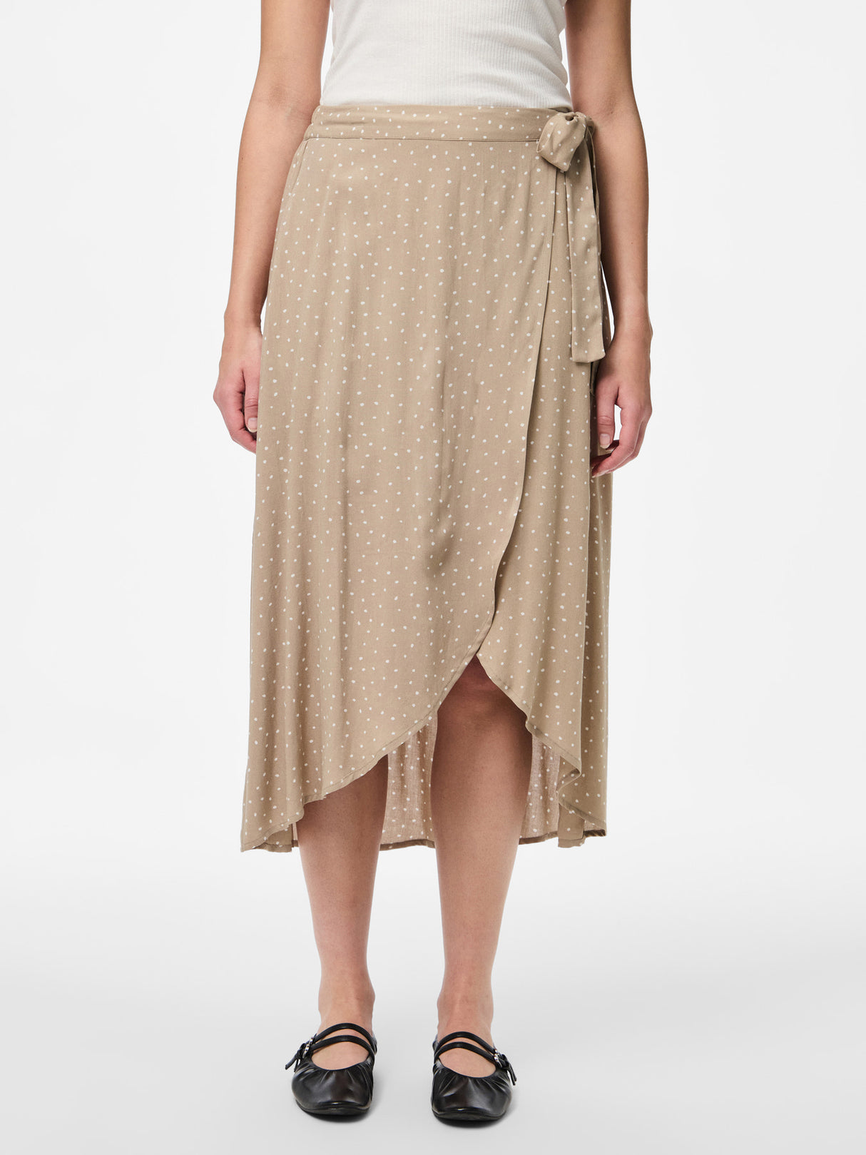 PIECES sand crockery new dot nederdel